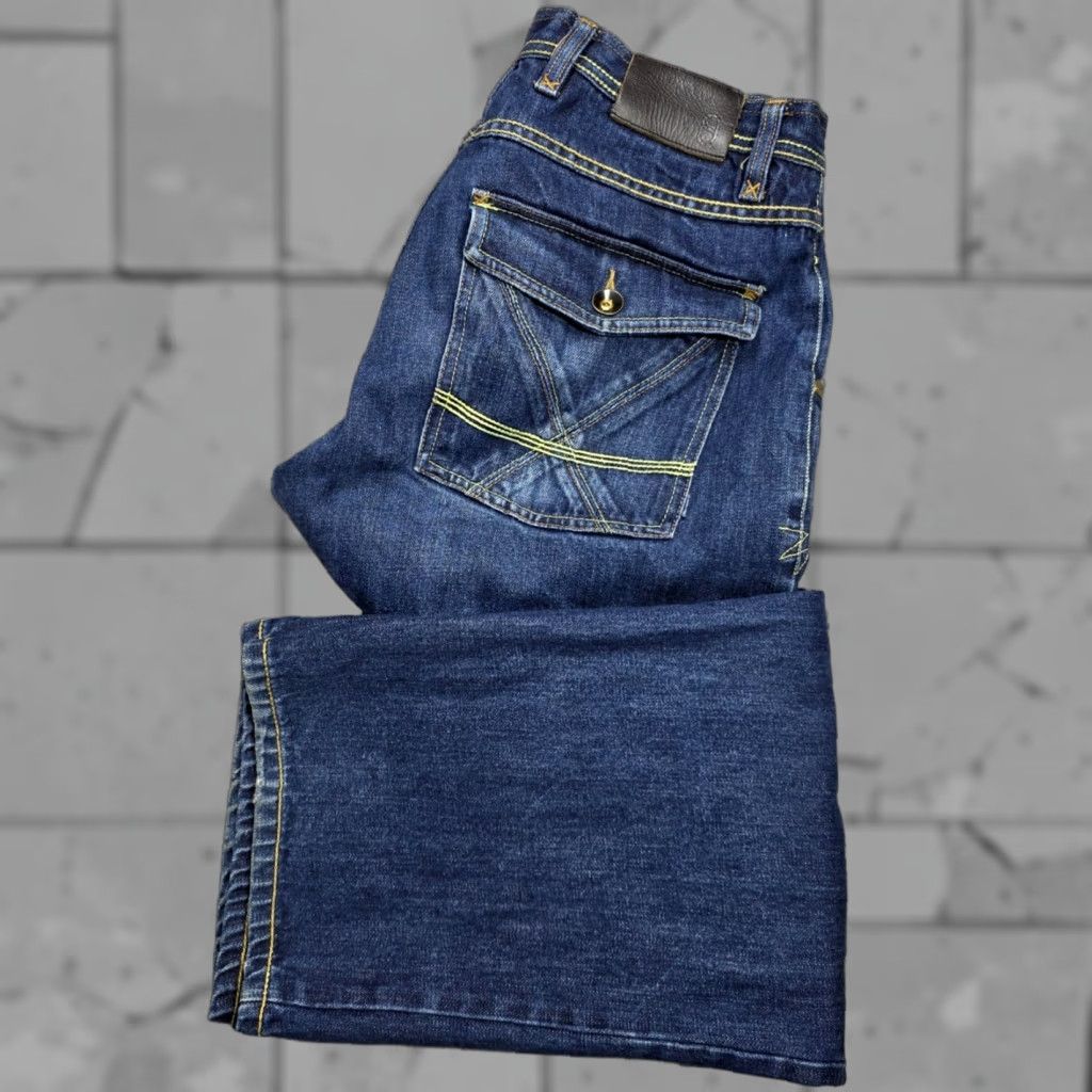 Sean John VINTAGE Sean John Baggy Jeans 32x29 Blue Fade Skater Grunge Wide-Leg Button Fly 90s Mens Jeans Size US 32 / EU 48 - 1 Thumbnail
