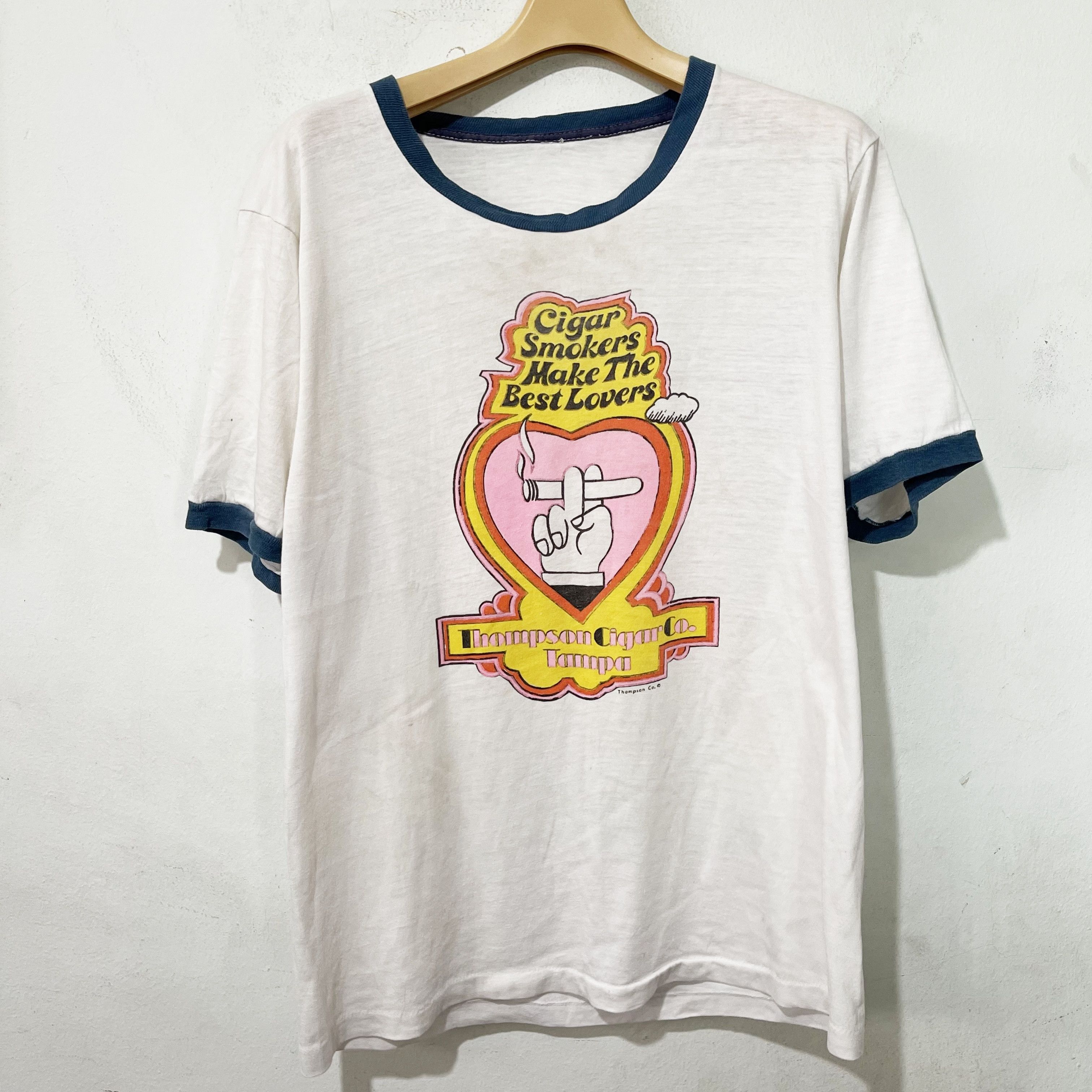 Vintage Vintage 80s Cigar Smoker Make The Best Lovers Ringer Tee Size US S / EU 44-46 / 1 - 1 Thumbnail