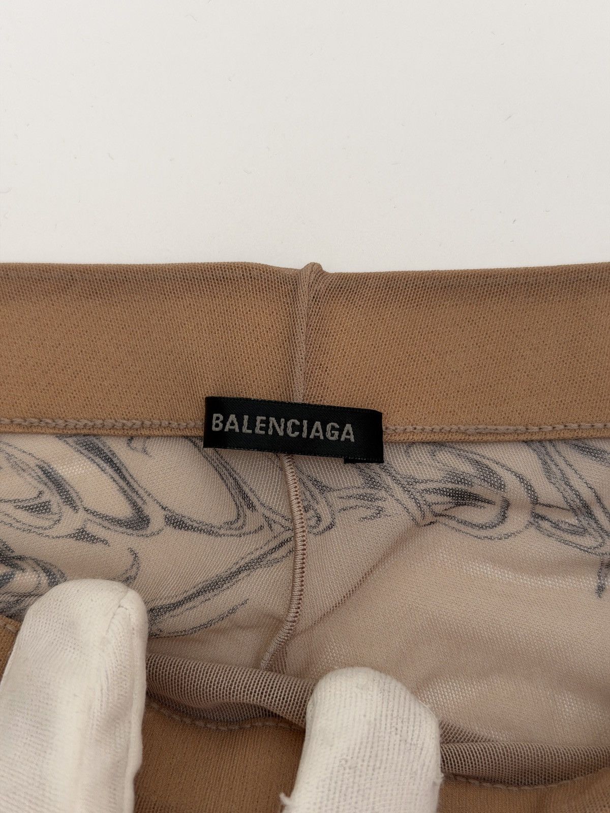 Balenciaga Balenciaga Mesh Tattoo Leggings Pants Beige Size 26" / US 2 / IT 38 - 8 Thumbnail