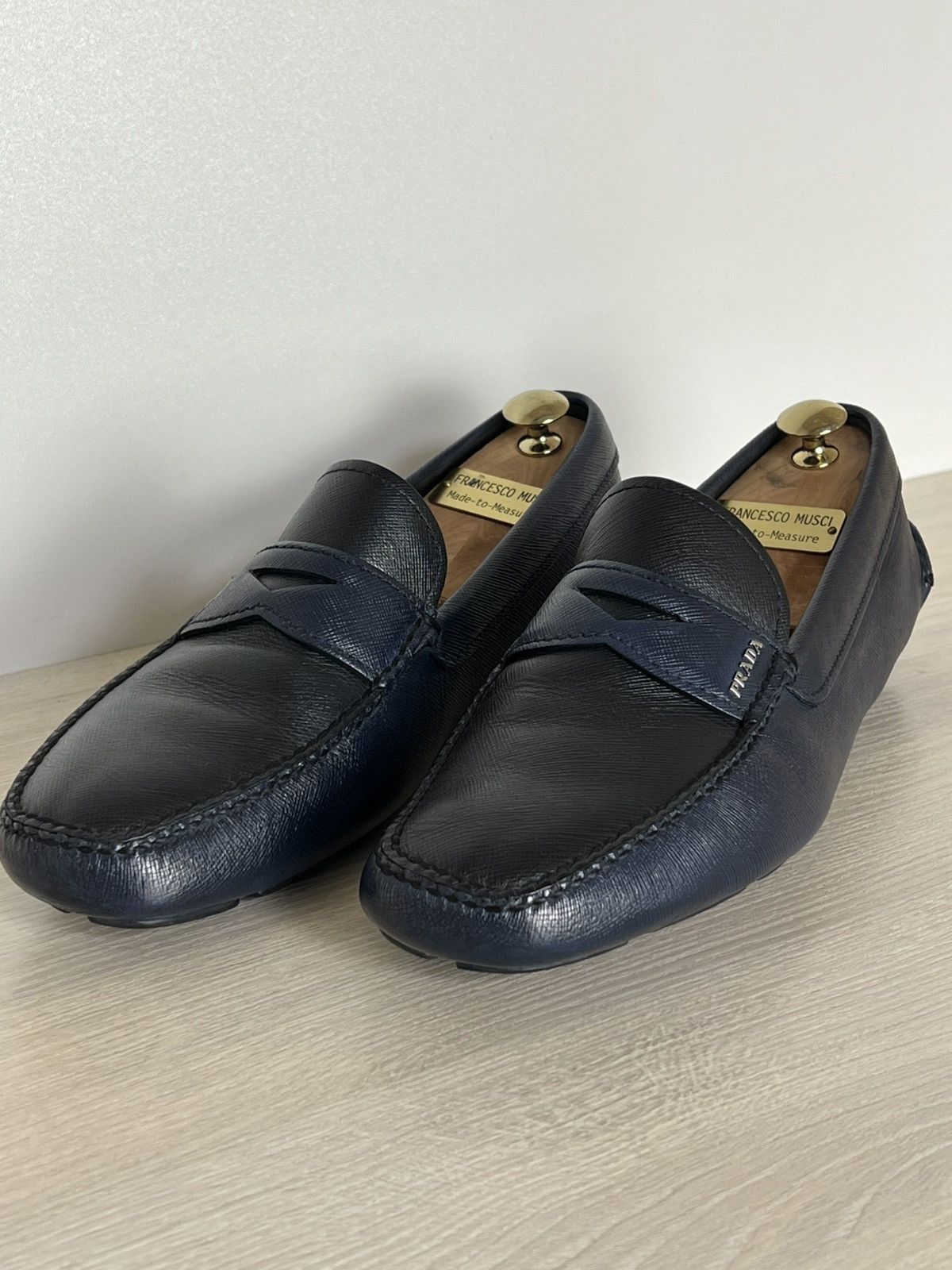 Prada Prada Saffiano Bi-Color Driving Loafers 2DD001 Size US 9.5 / EU 42-43 - 4 Thumbnail