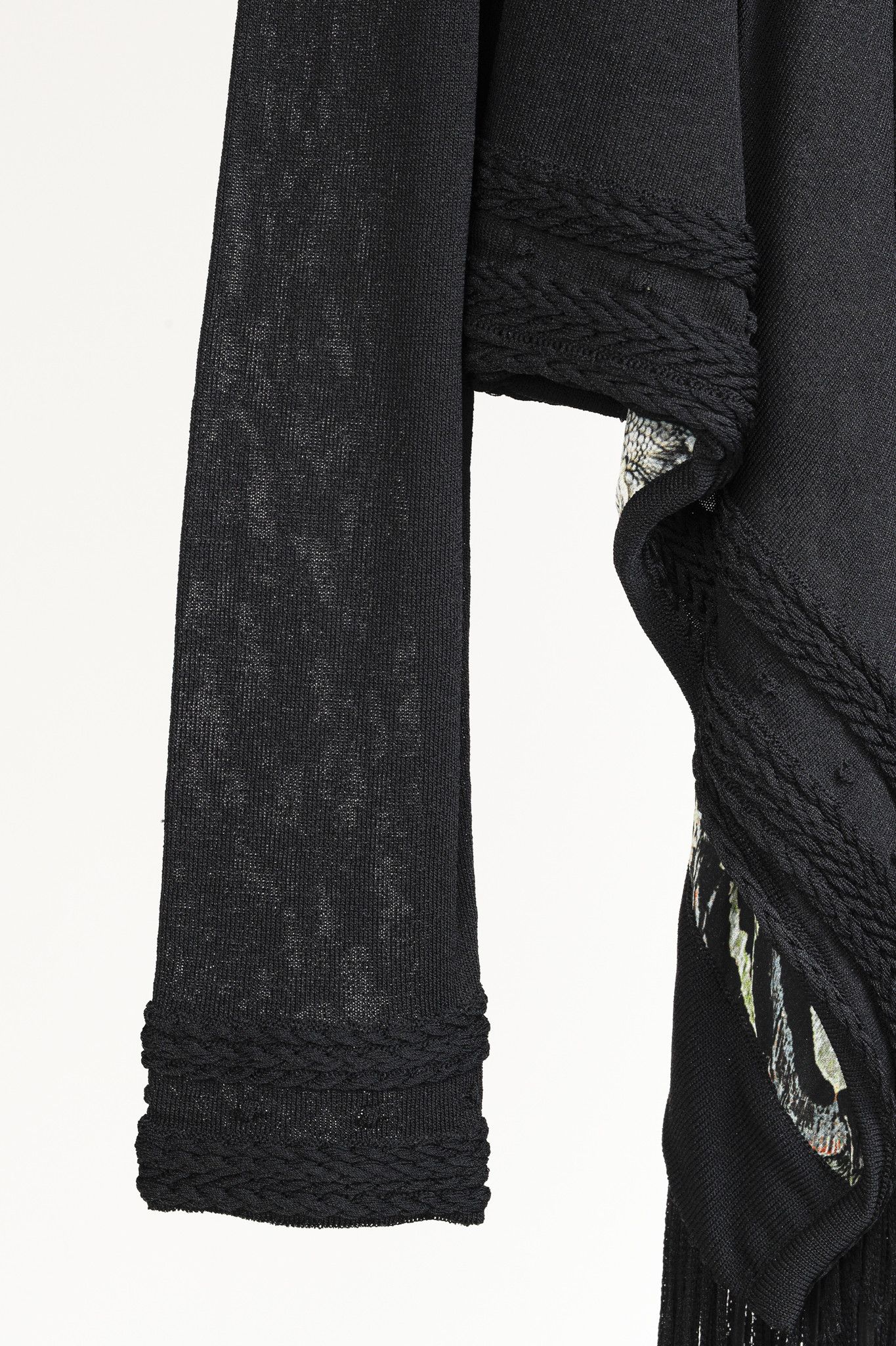 Roberto Cavalli Roberto Cavalli Black Fringe Shawl Cardigan Size M / US 6-8 / IT 42-44 - 7 Thumbnail