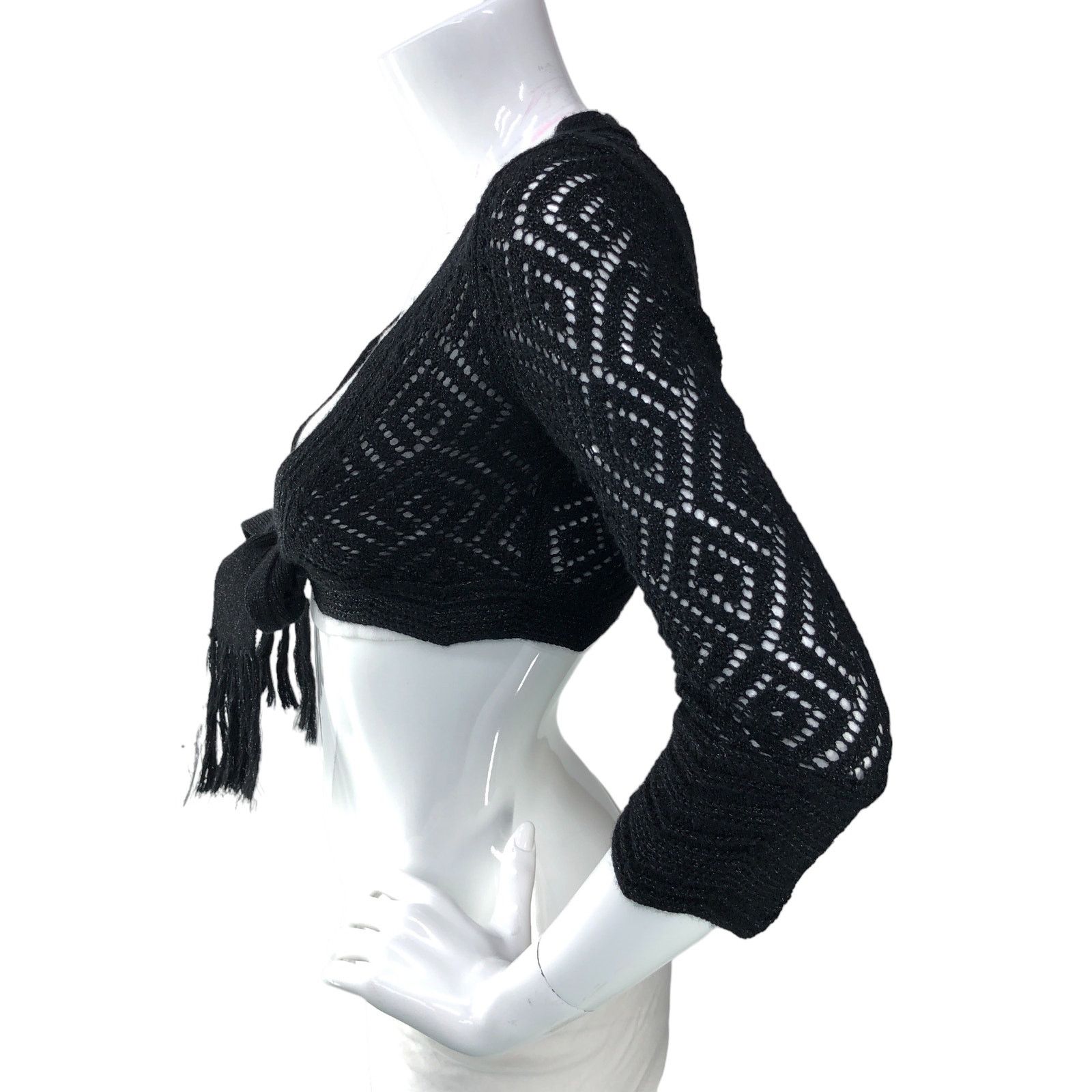 Diane von Furstenberg Diane Von Furstenberg Size P US XS Shrug Top Wool Knit Tie Size XS / US 0-2 / IT 36-38 - 4 Thumbnail