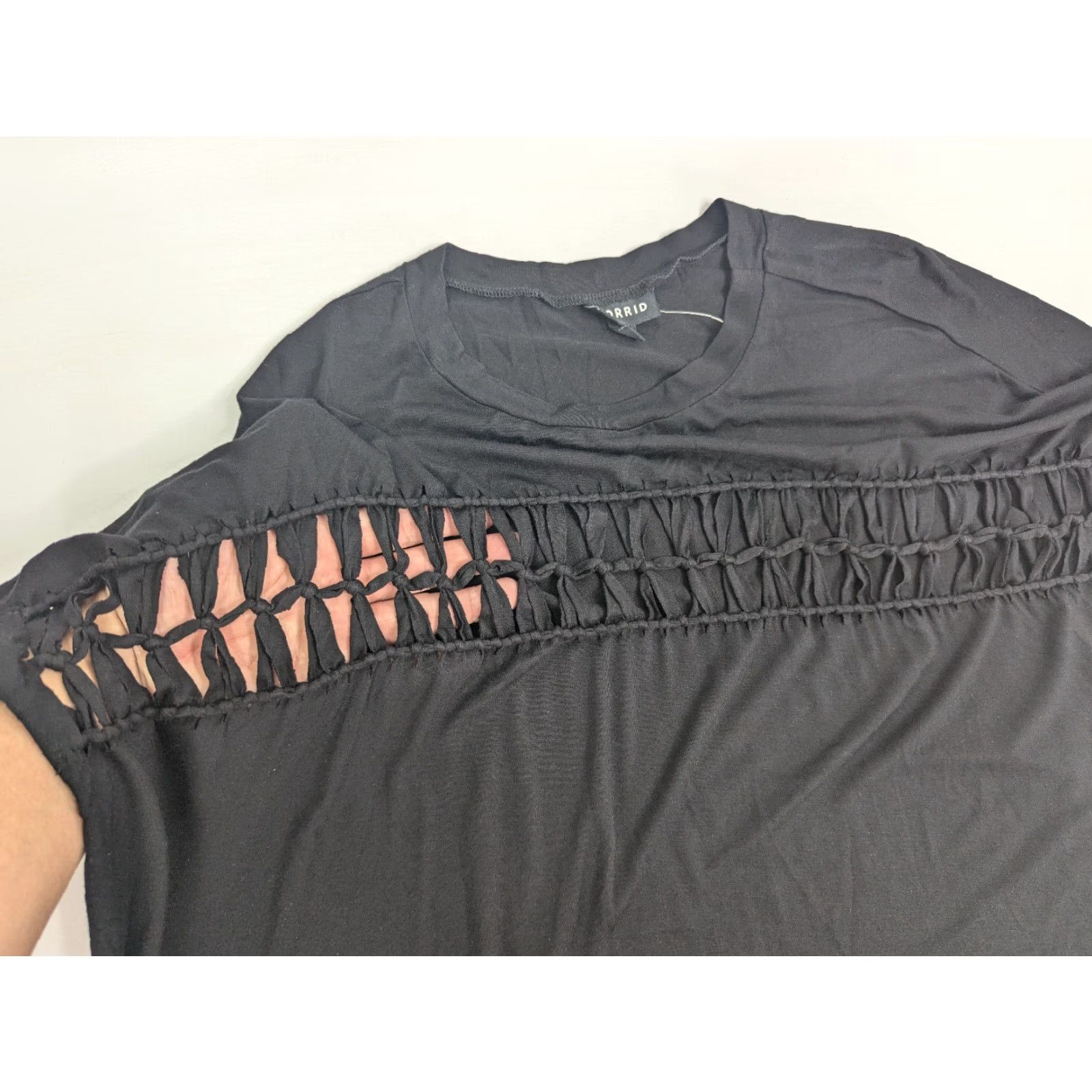 Torrid NWT Torrid Knit Jersey Crew Neck Black 1X Plus Blouse Shirt Womens Tunic Size 1X Crew Neck Casual Workwear Winter Spring Summer Fall Size XL / US 12-14 / IT 48-50 - 5 Thumbnail
