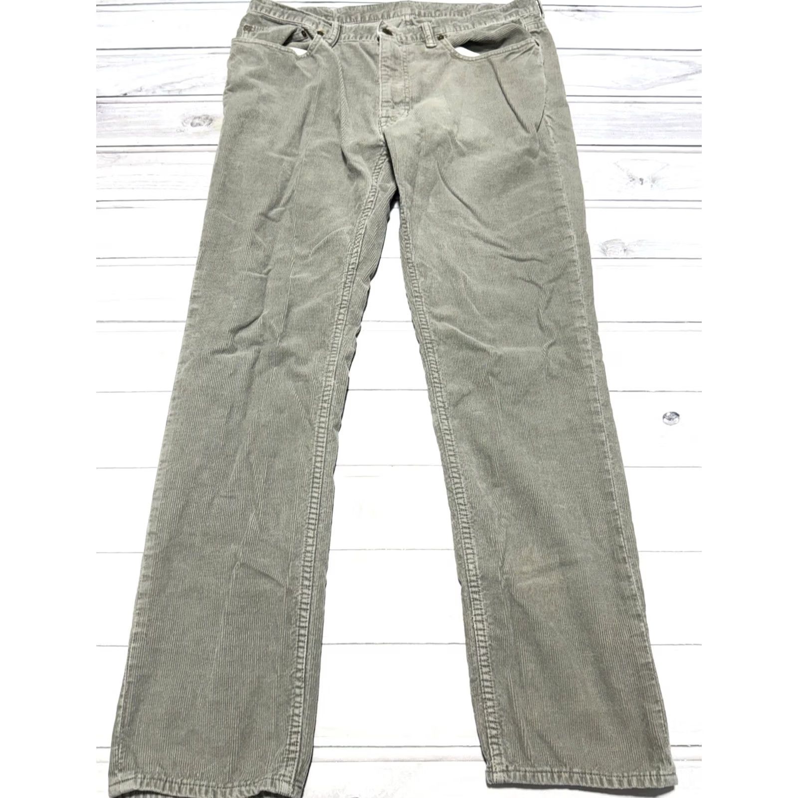 Polo Ralph Lauren Polo Ralph Lauren VTG Corduroy Pants Mens 36x32 Gray Straight Classic 650 Mid Rise Khakis 5-Pocket Denim Cotton Trousers Size US M / EU 48-50 / 2 - 3 Thumbnail