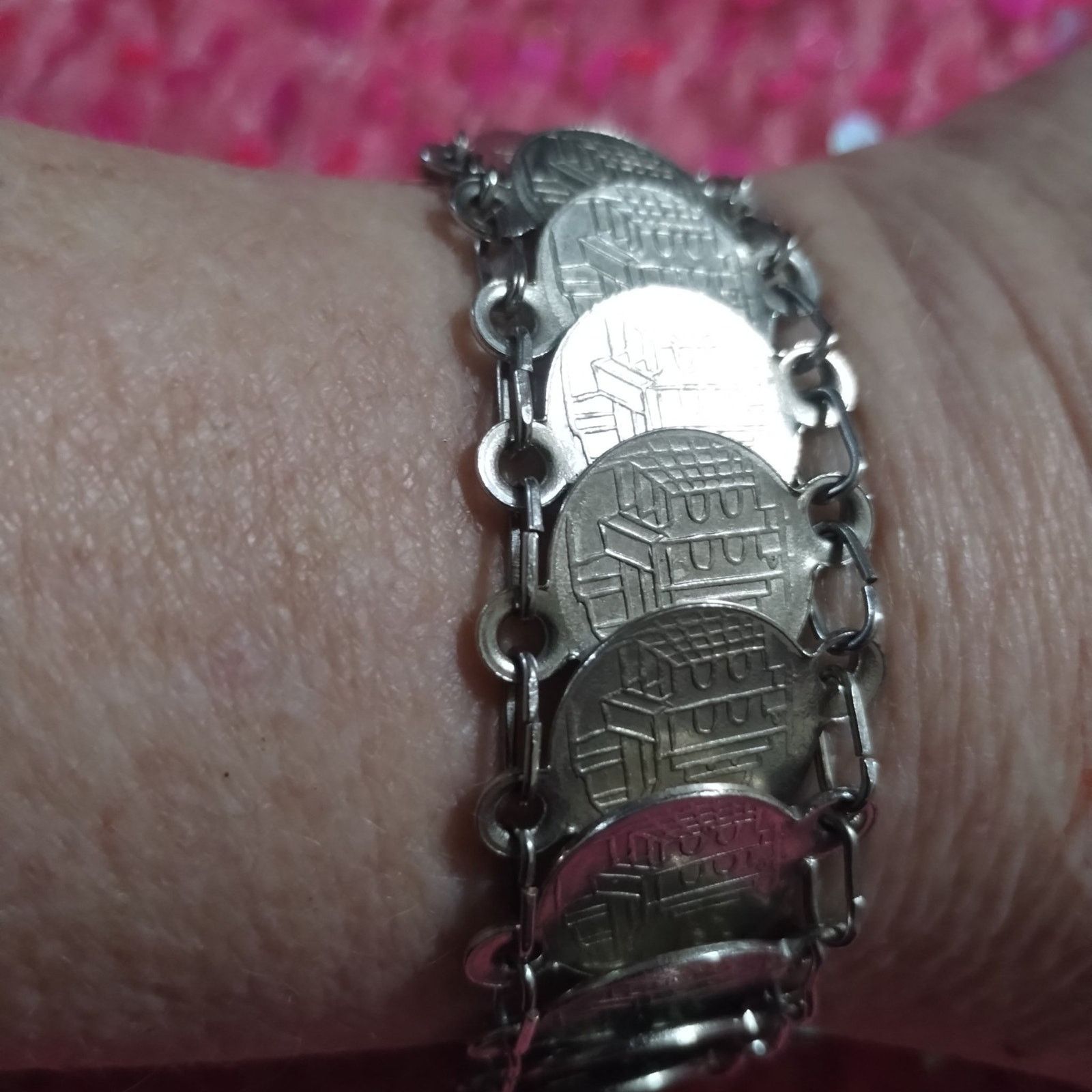Vintage Beautiful vintage Jerusalem coin silver hook bracelet Size ONE SIZE - 1 Thumbnail