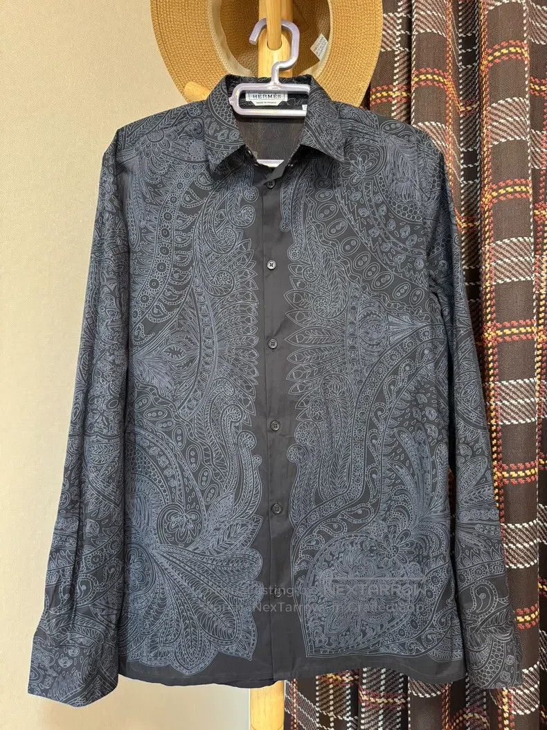 Hermes size 40 Shirt Jacket Coat Classic Pattern Design