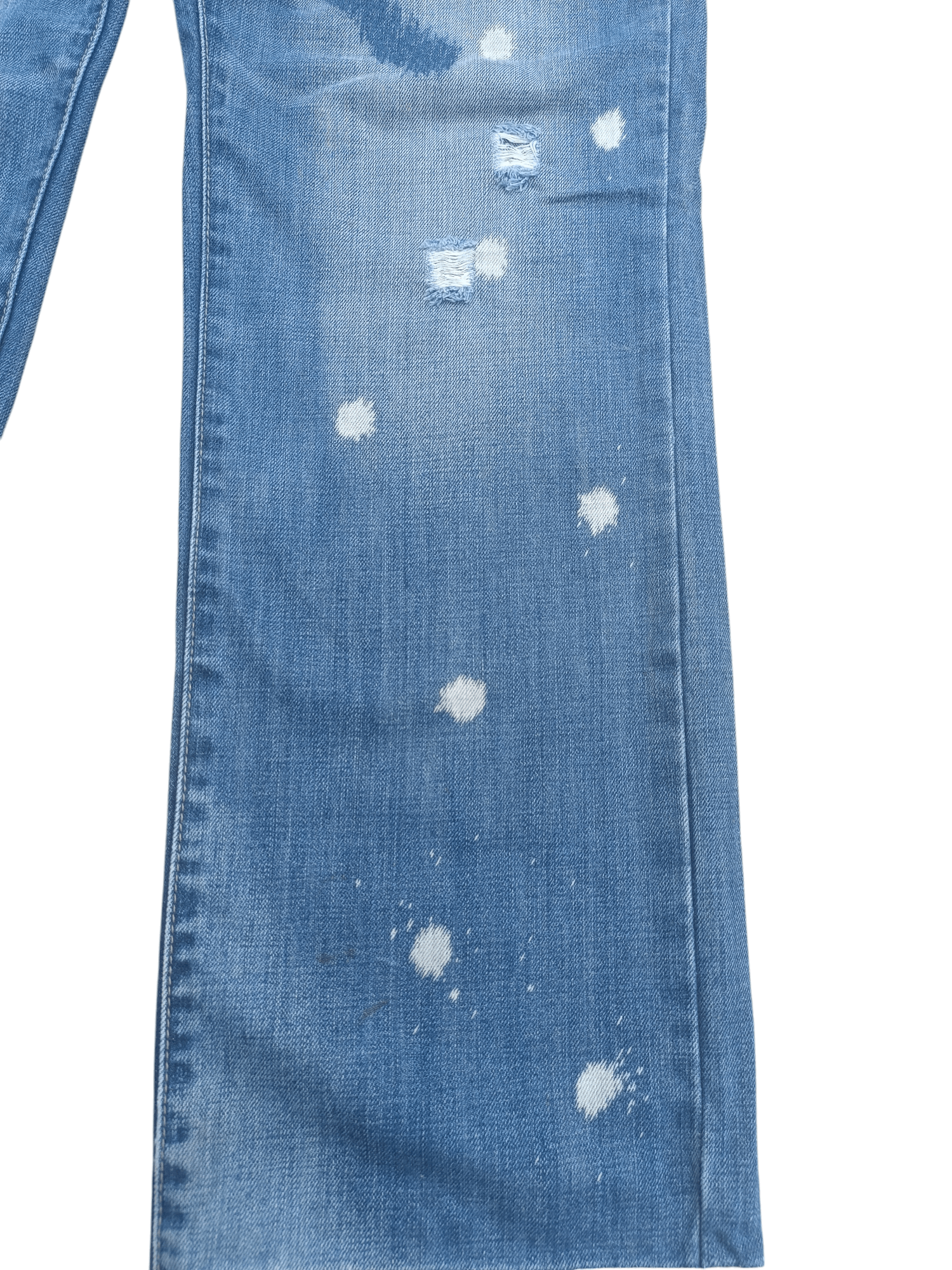 Japanese Brand × Vintage VTG BARON Splash Distressed Whiskers Faded Denim E195 Size US 34 / EU 50 - 3 Thumbnail