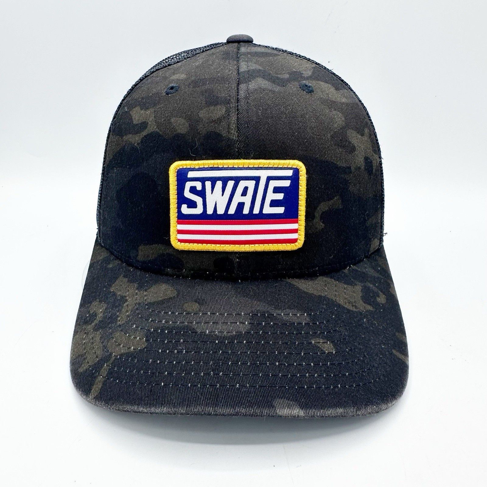 Other Swate Fishing Camo Merica Patch Trucker Snapback Hat Cap Size ONE SIZE - 2 Thumbnail