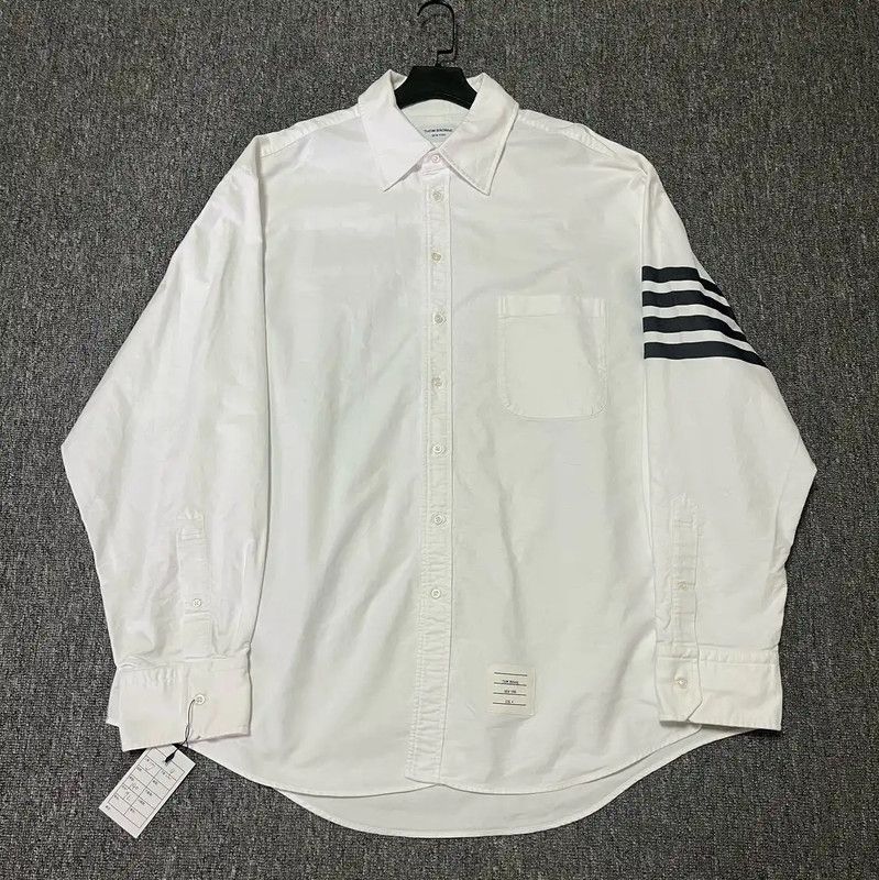 Thom Browne Thom Browne White Cotton Long Sleeve Shirt 0089 Size US XXL / EU 58 / 5 - 1 Thumbnail