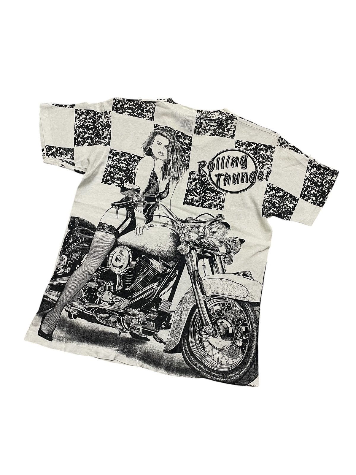POP MAGAZINE × Vintage Vintage 90s Rolling Thunder Photo Tees T-shirt Size US L / EU 52-54 / 3 - 9 Thumbnail