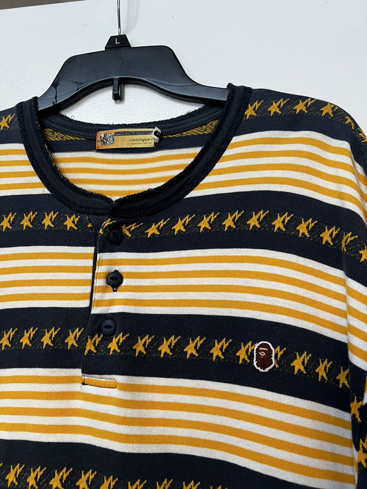 Bape Vintage Bape Blue and Yellow 1/4 Button Size US XL / EU 56 / 4 - 3 Thumbnail