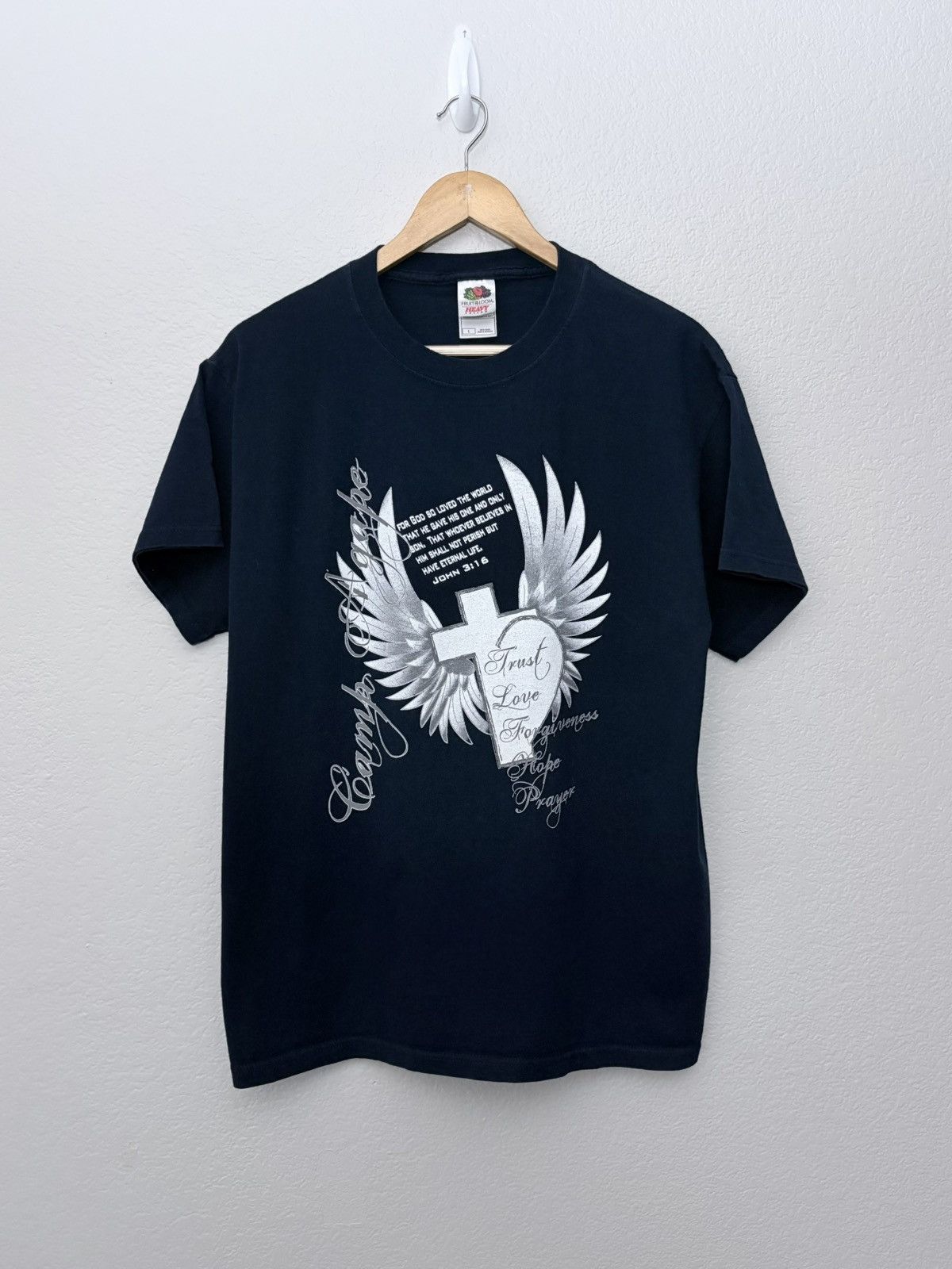 Vintage 90’s John 3:16 Vintage Jesus Christian Tee Shirt Size US L / EU 52-54 / 3 - 1 Thumbnail