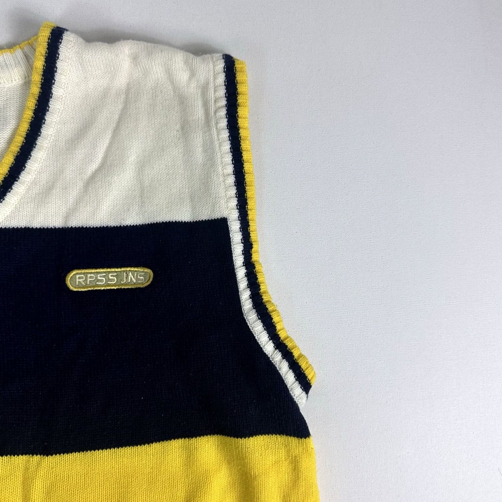Vintage VINTAGE RP55 Sweater Mens 2XL Knit Vest Hip Hop Y2K Striped sleeveless Size US XXL / EU 58 / 5 - 5 Thumbnail
