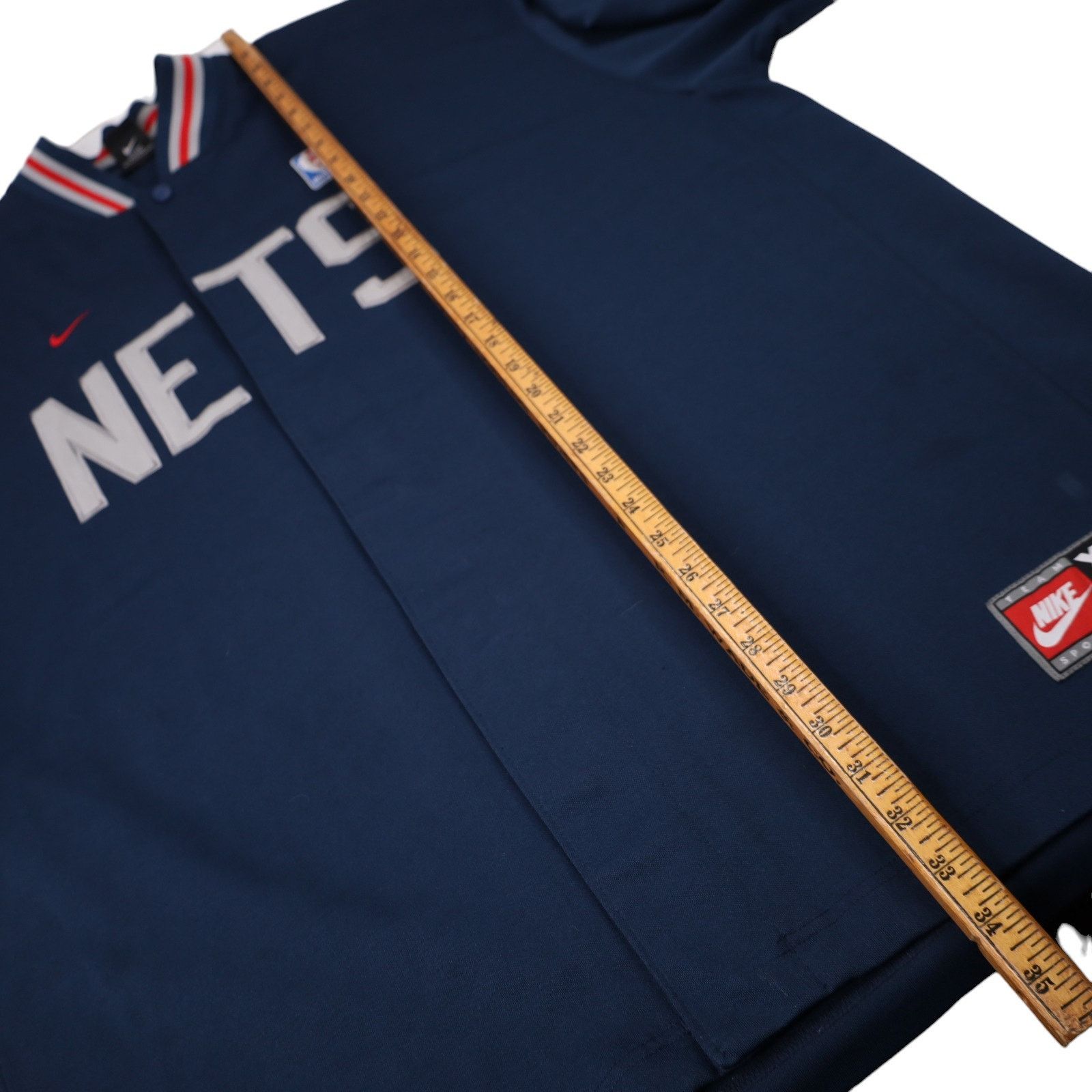 MLB × Nike × Vintage Vintage Nike New Jersey Nets Snap Down Warm Up Jersey Shirt Size US XXL / EU 58 / 5 - 7 Thumbnail