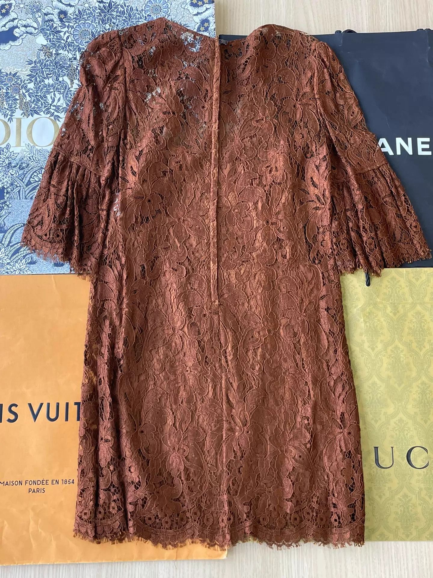 Dolce & Gabbana Dolce&Gabbana Caramel Lace Dress with Lining Size 40 Size S / US 4 / IT 40 - 2 Thumbnail