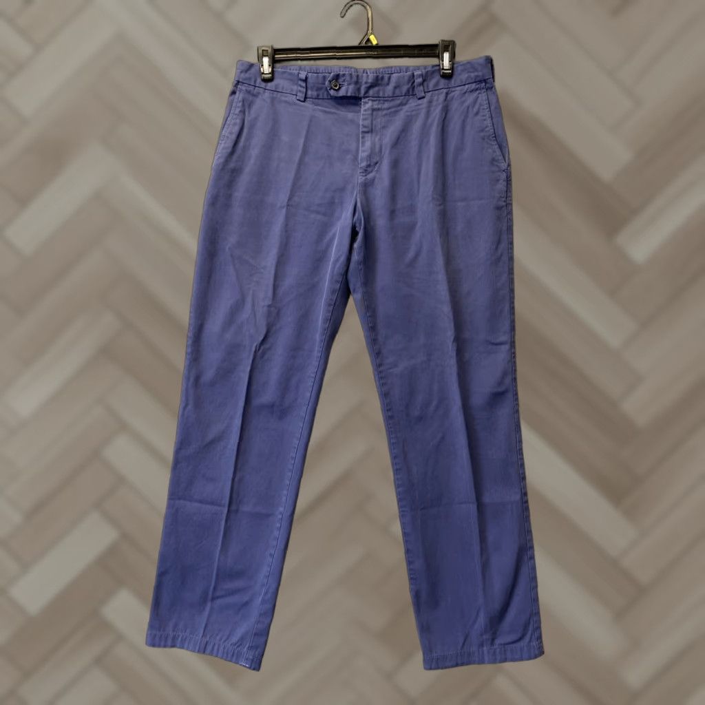 Brooks Brothers Brooks Brothers Chino Pants Mens 36x32 Blue Dress Slacks Flat Front Zip Solid Cotton 32 Inseam Straight Leg Preppy Vintage: No Size US 36 / EU 52 - 1 Thumbnail