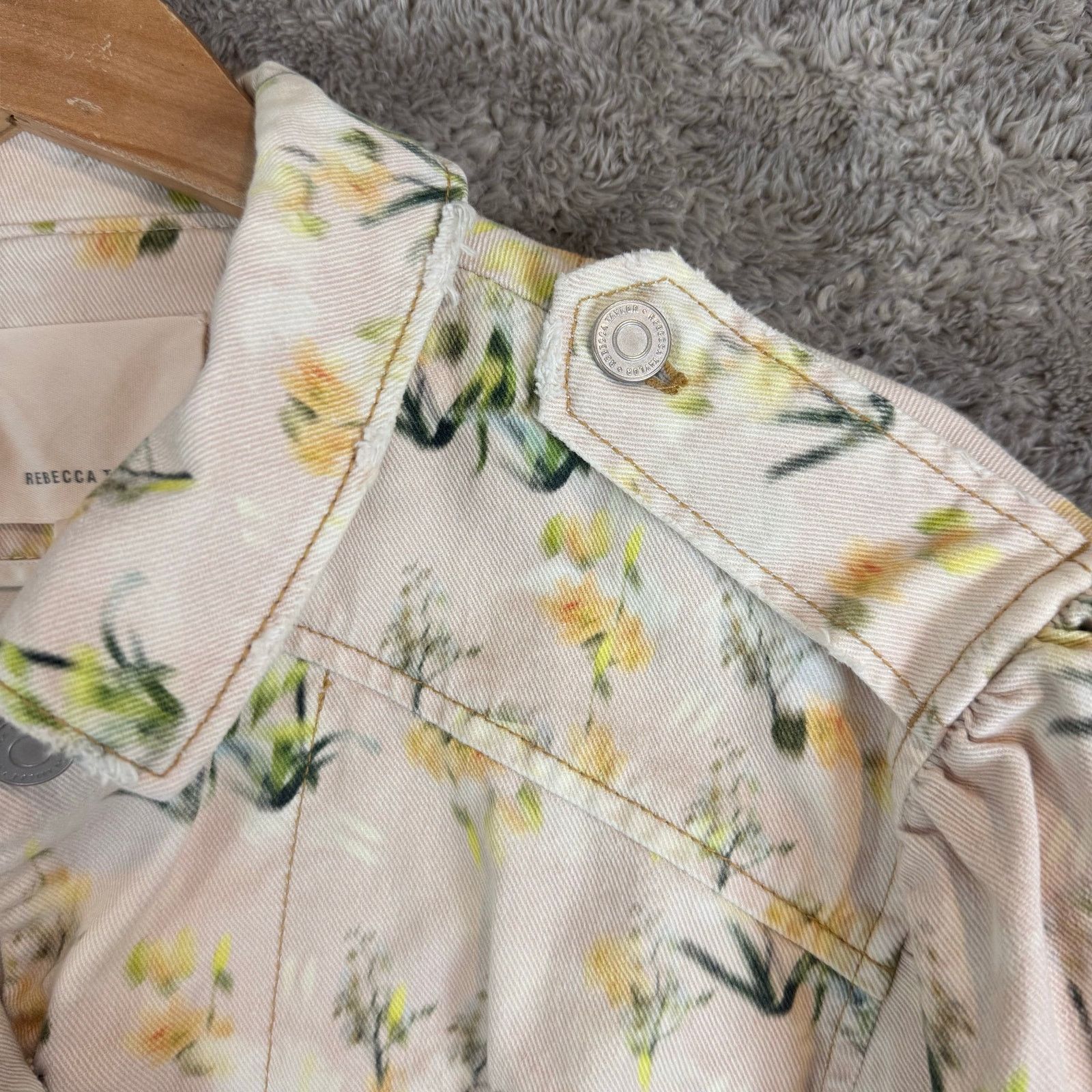 Rebecca Taylor Rebecca Taylor Floral Denim Jean Jacket Puff Sleeves 8 M Size M / US 6-8 / IT 42-44 - 5 Thumbnail