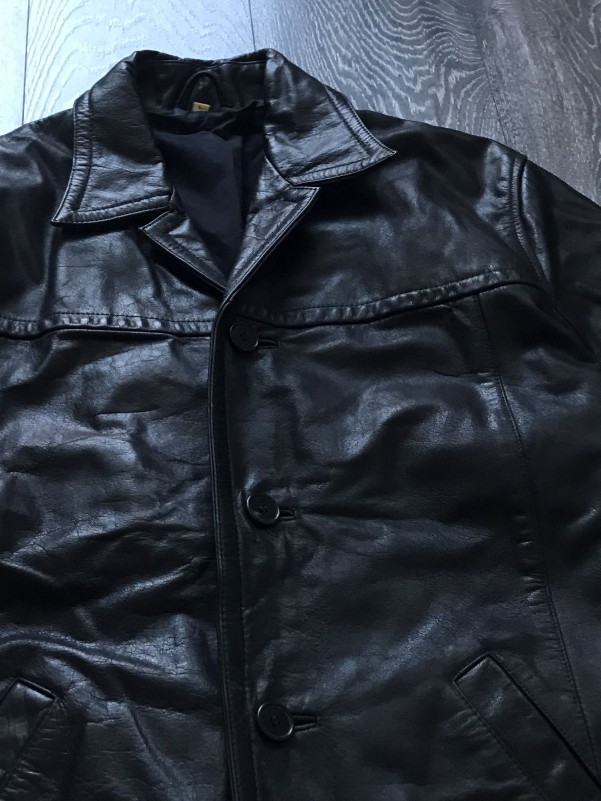 Vintage Leather Trench Coat Vintage Shearling Jacket Size US L / EU 52-54 / 3 - 1 Thumbnail
