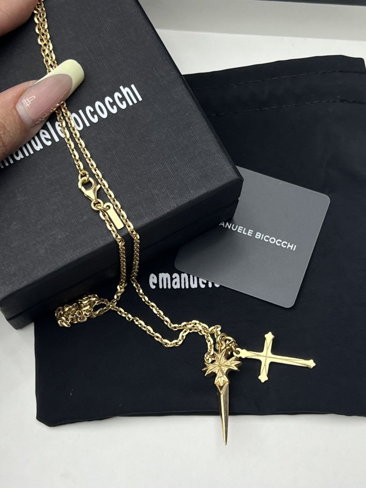 Emanuele Bicocchi Emanuele Bicocchi Large Pugnale and Cross Necklace Size ONE SIZE - 1 Thumbnail