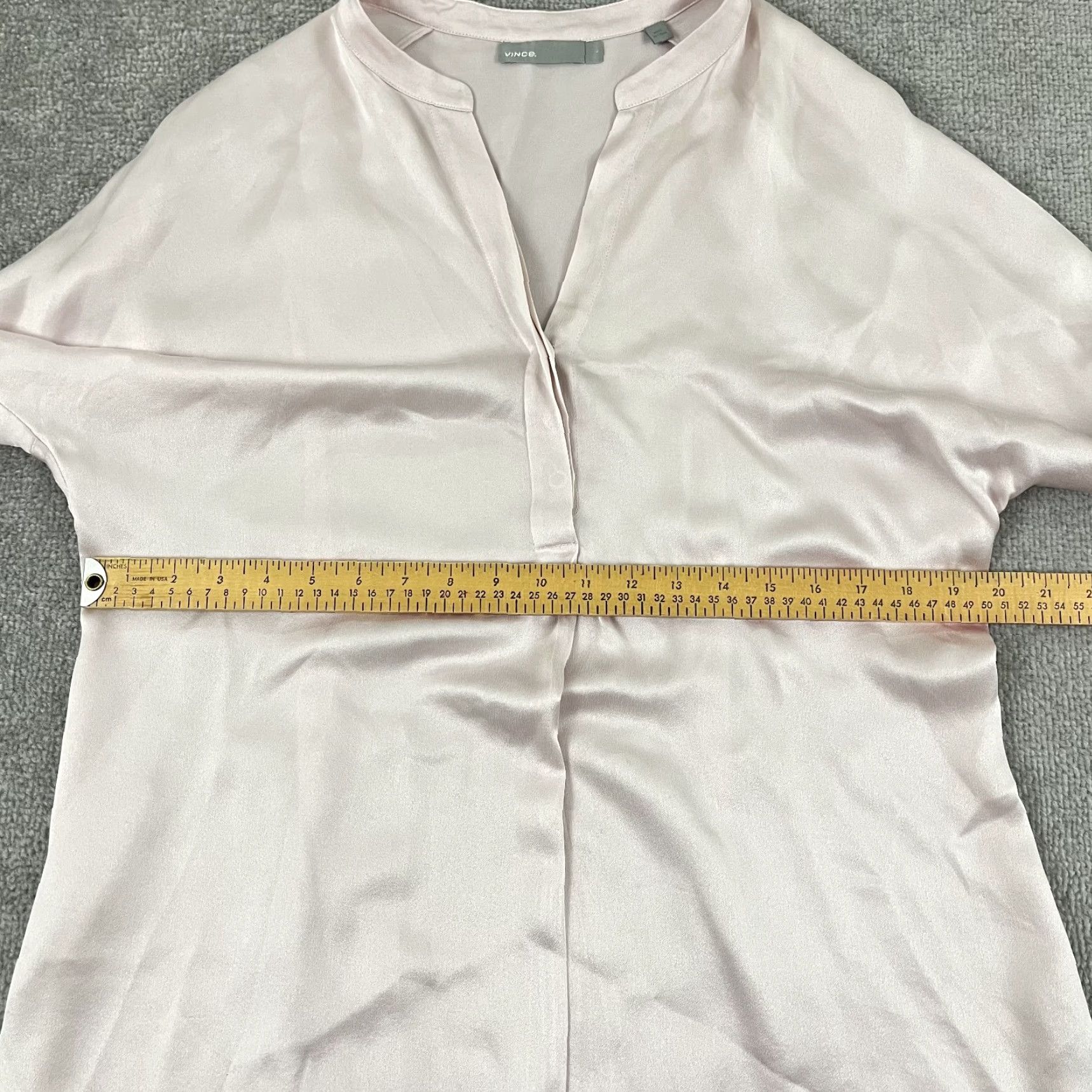 Vince Vince Women's Blouse Large Pink Silk Casual Office Top Long Sleeve Shirt Preppy Size L / US 10 / IT 46 - 4 Thumbnail