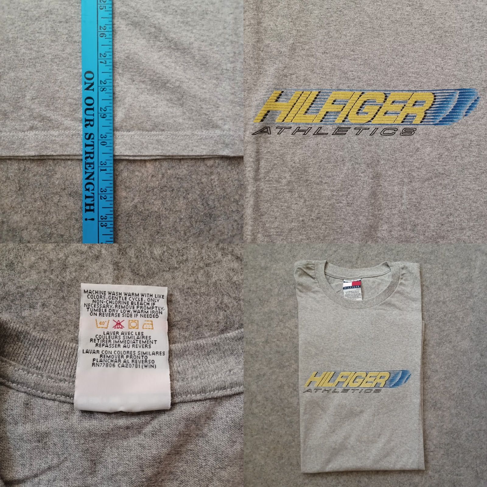 Tommy Hilfiger VINTAGE Tommy Hilfiger T Shirt Large Gray Athletic Logo Graphic Short Sleeve Retro Mens Size US L / EU 52-54 / 3 - 8 Thumbnail