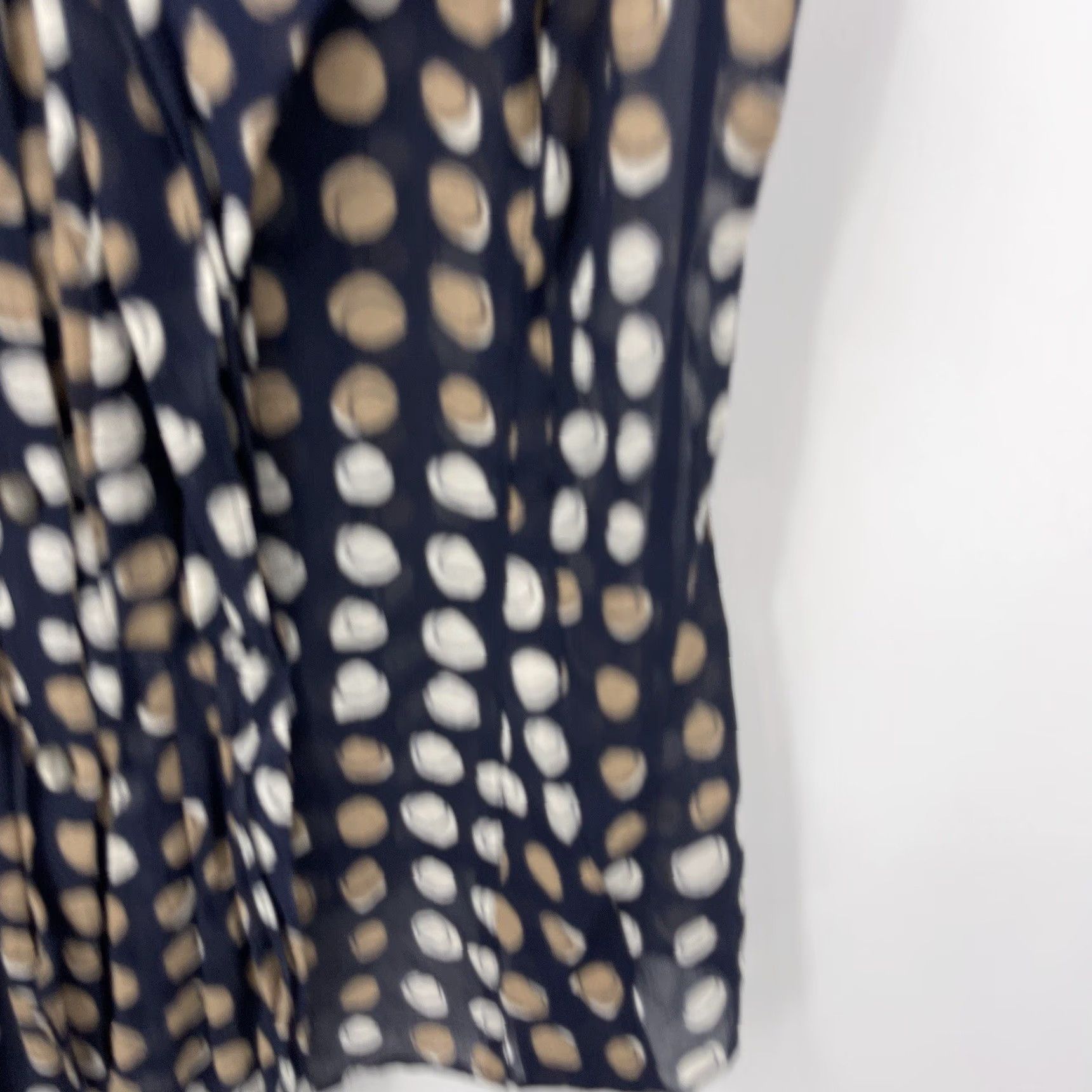 Anthropologie VINTAGE Moulinette Soeurs Blouse Women Sleeveless Ruffle Sheer Geometric Blue 2 Size XS / US 0-2 / IT 36-38 - 6 Thumbnail