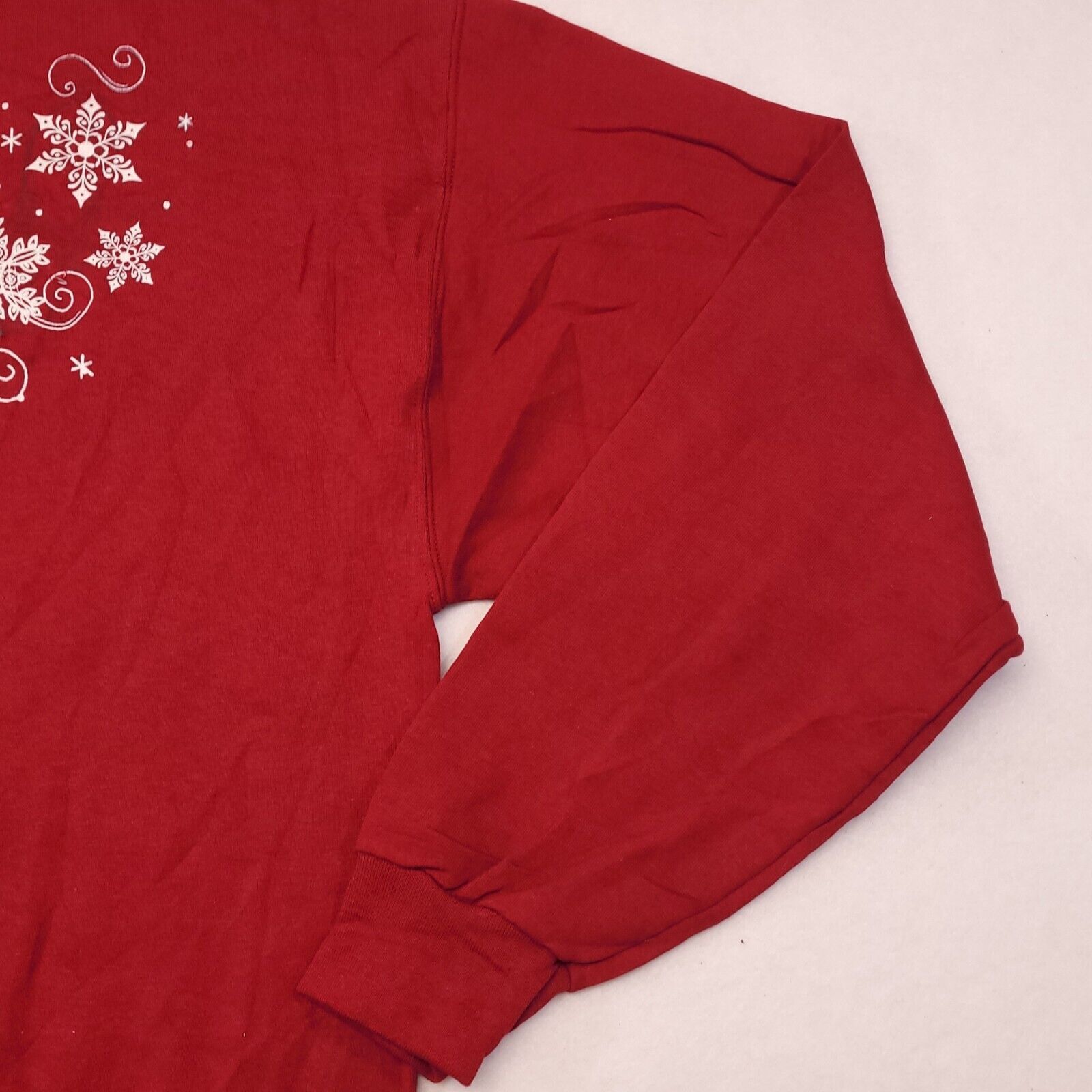 Jerzees Festive Snowflake Sweatshirt Womens Size XL Red Jerzees Size XL / US 12-14 / IT 48-50 - 6 Thumbnail