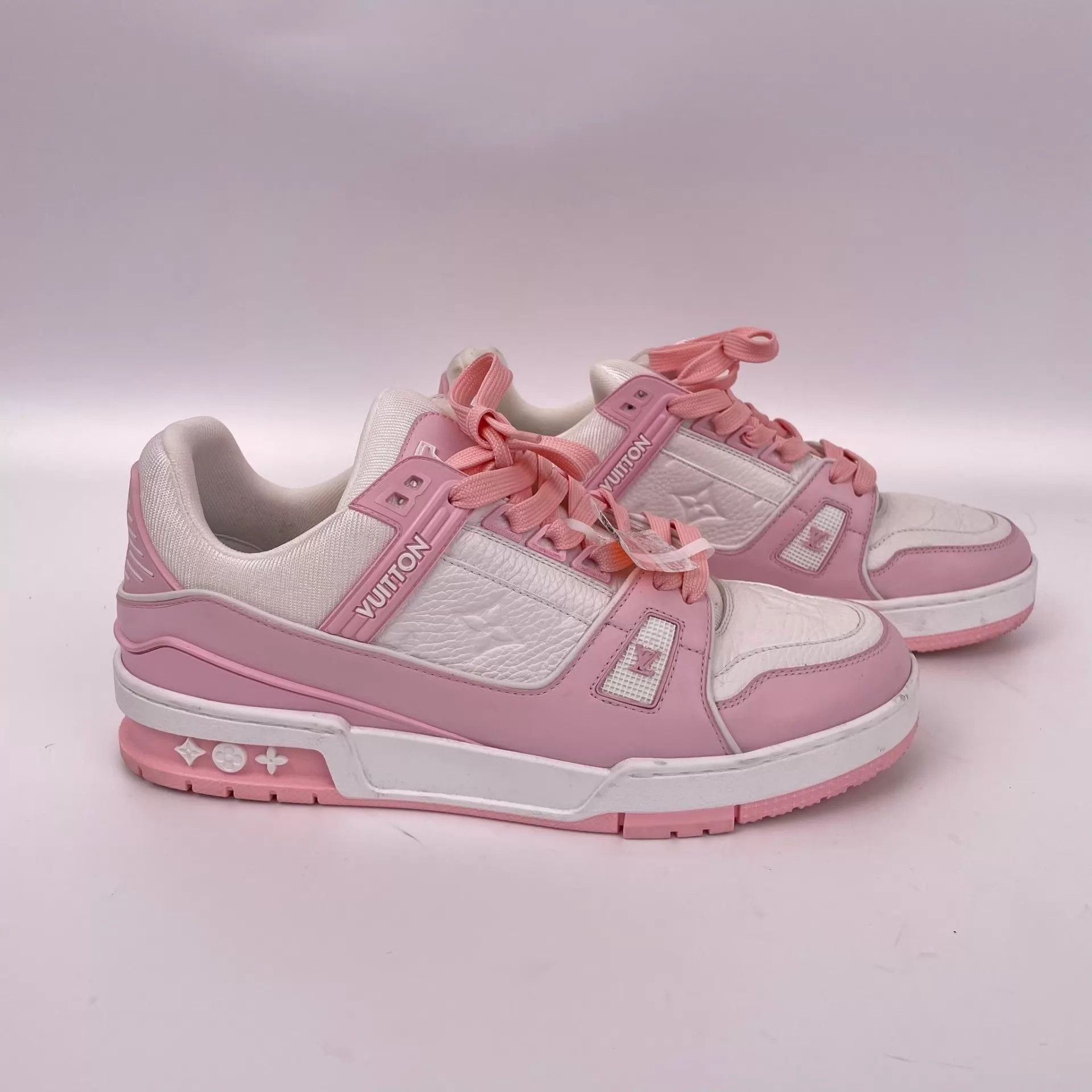 Louis Vuitton LV Trainer Flat EU39 Pink White Colorblocked Women's Size US 8.5 / IT 38.5 - 9 Thumbnail