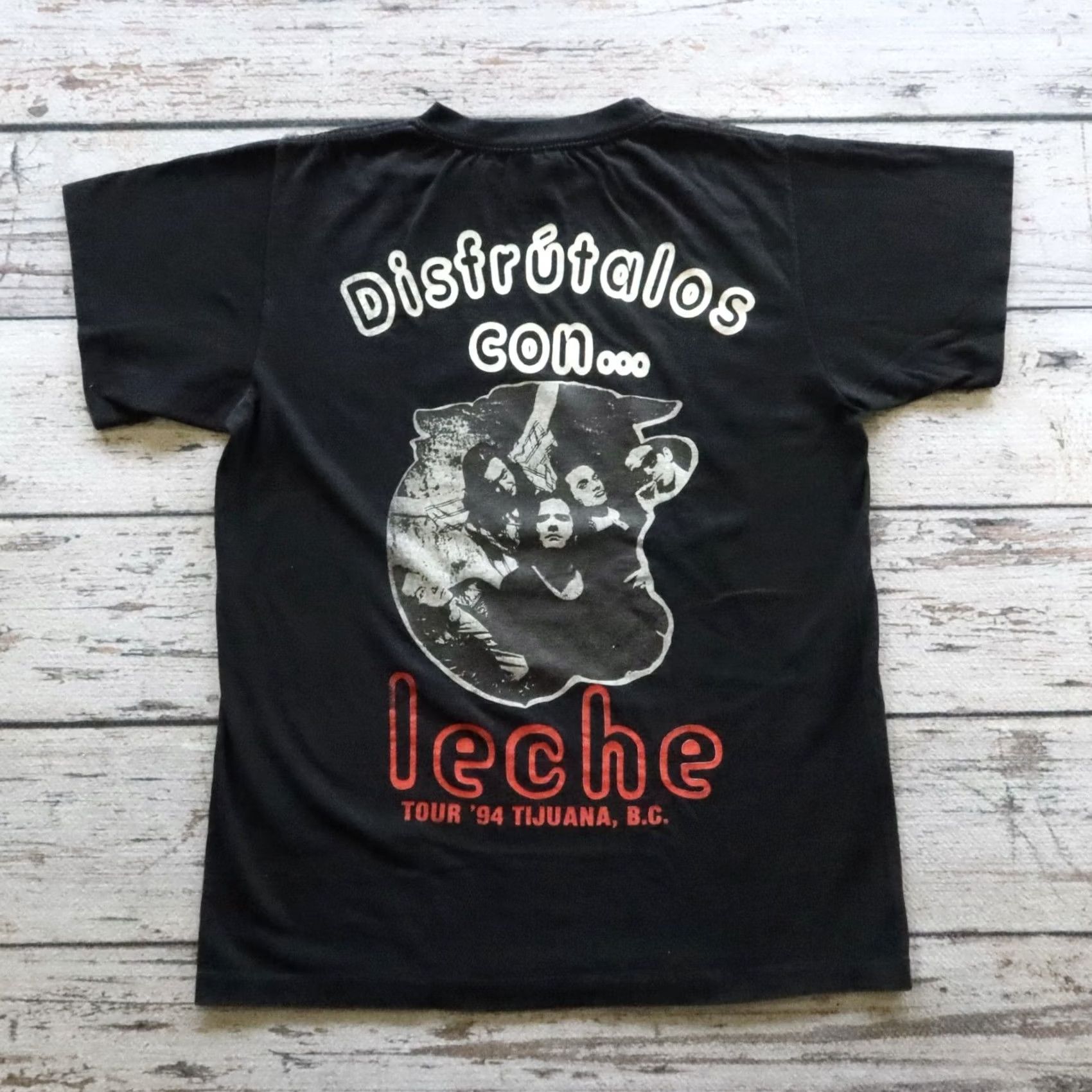 Vintage Vintage Fobia Leche Tour Tijuana '94 Mexican Roc Band Tshirt XL Black Nike Shirt Mens Size US XL / EU 56 / 4 - 2 Thumbnail