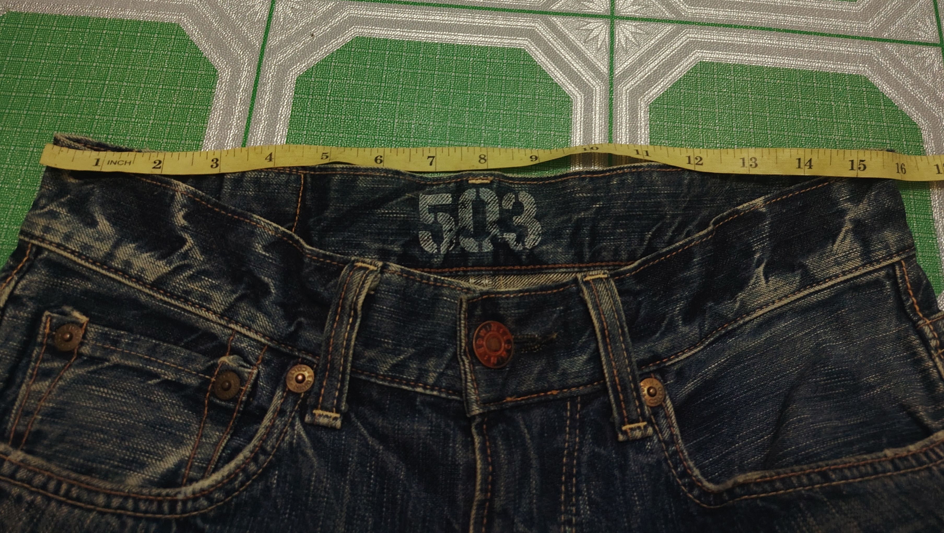 If Six Was Nine Japanese Edwin 503 Blue Trip Flare Jeans Distressed Jeans Size US 31 - 20 Thumbnail