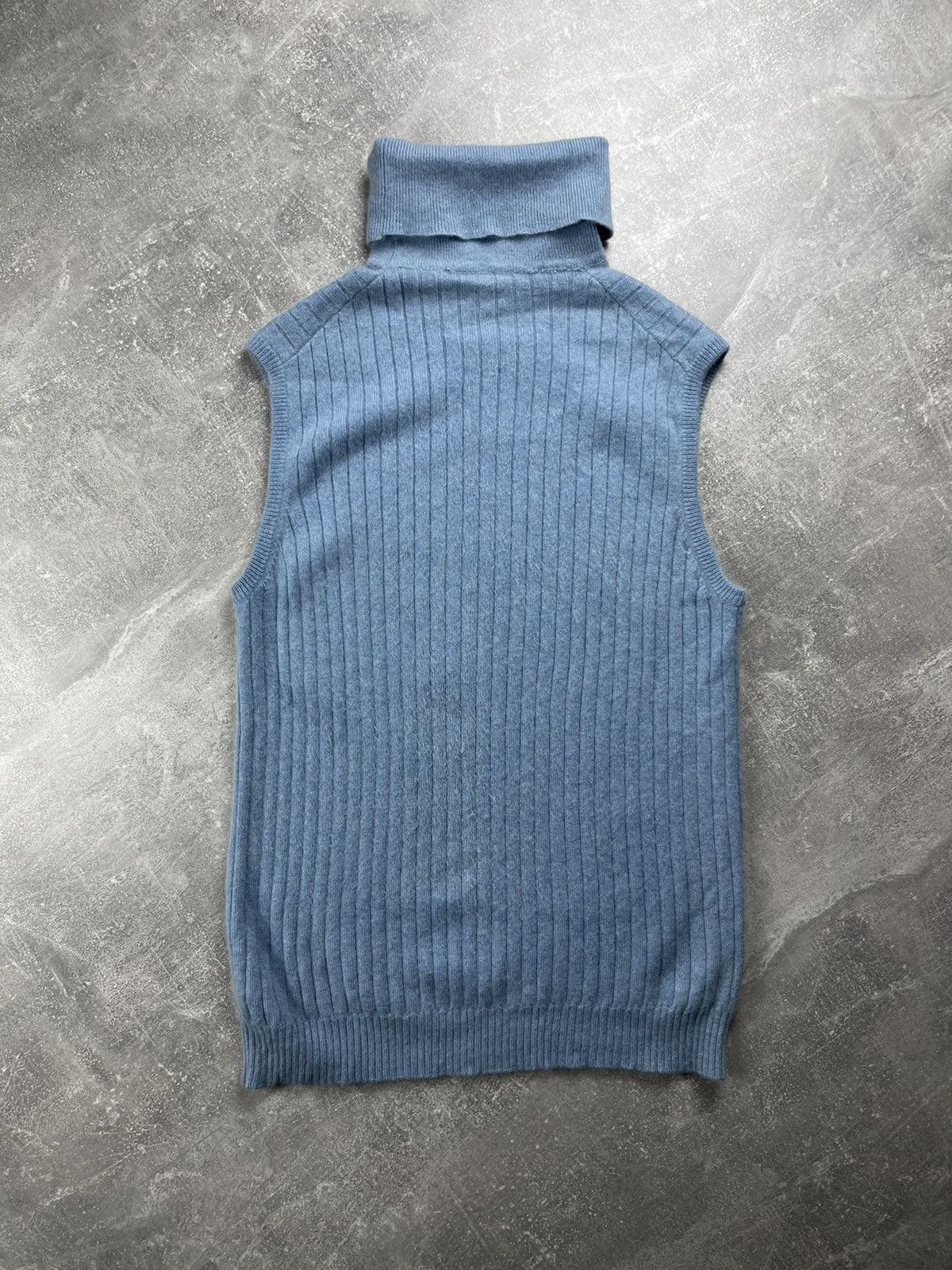 Loro Piana Loro Piana Cashmere Sleeveless Turtleneck Knit Light Blue Size L / US 10 / IT 46 - 6 Thumbnail