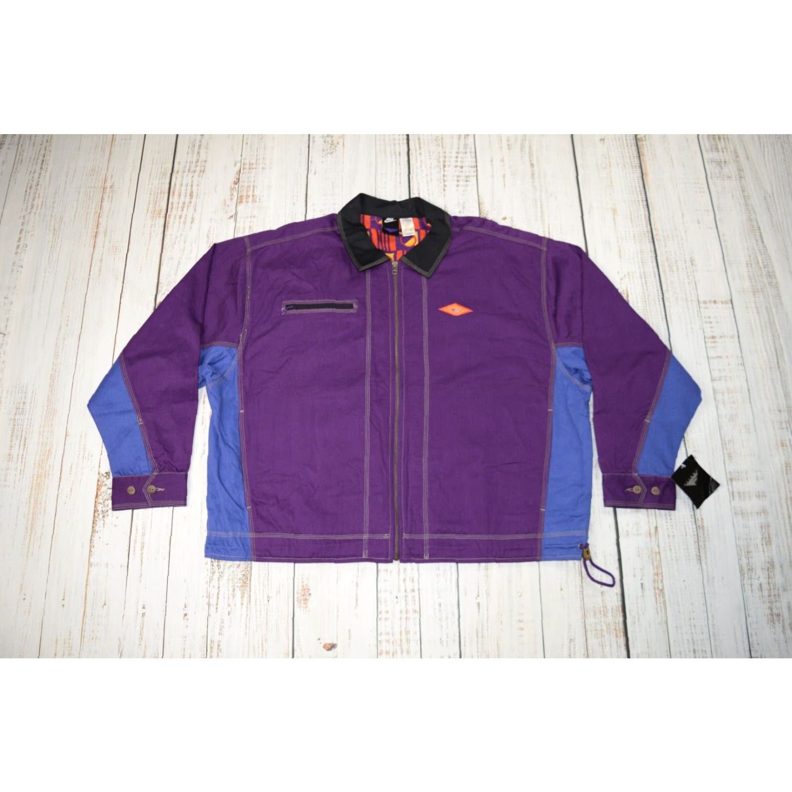 Nike VINTAGE NIKE FLIGHT JACKET Purple Blue L NWT 1992 Bomber Jacket Streetwear Retro Mens Size US L / EU 52-54 / 3 - 6 Thumbnail