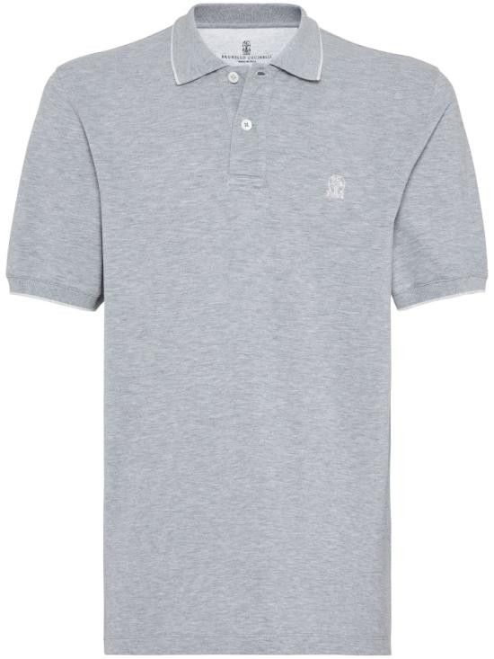 Brunello Cucinelli BRUNELLO CUCINELLI Men Polo Shirts ME8549779G CQ087 Grey Size US XL / EU 56 / 4 - 1 Thumbnail