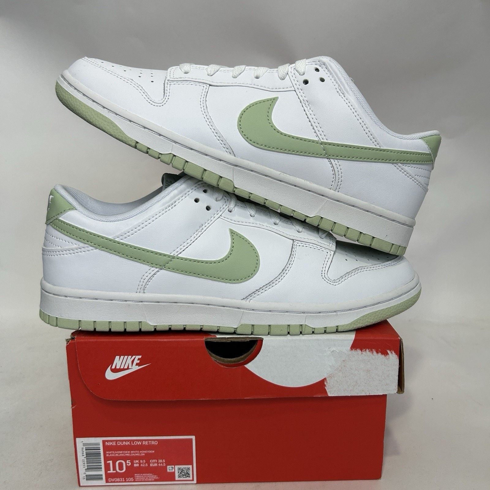 Nike Nike Dunk Low Retro “White Honeydew Green” DV0831-105 Size US 10.5 / EU 43-44 - 1 Thumbnail
