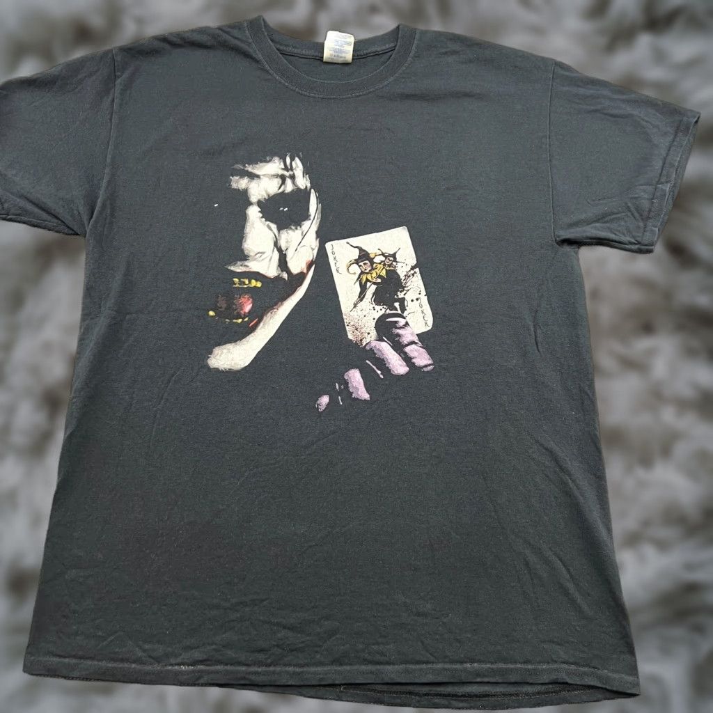 Gildan The Joker 2010 Era Mens T-Shirt Large Gildan Heavy Cotton Black Card Villain Tee Size US L / EU 52-54 / 3 - 1 Thumbnail