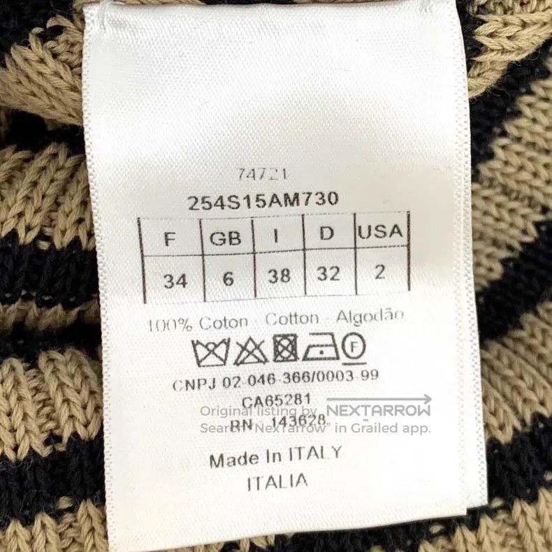 Dior Dior Dark brown logo letter striped cotton round-neck shor Size XXS / US 00 / IT 34 - 8 Thumbnail