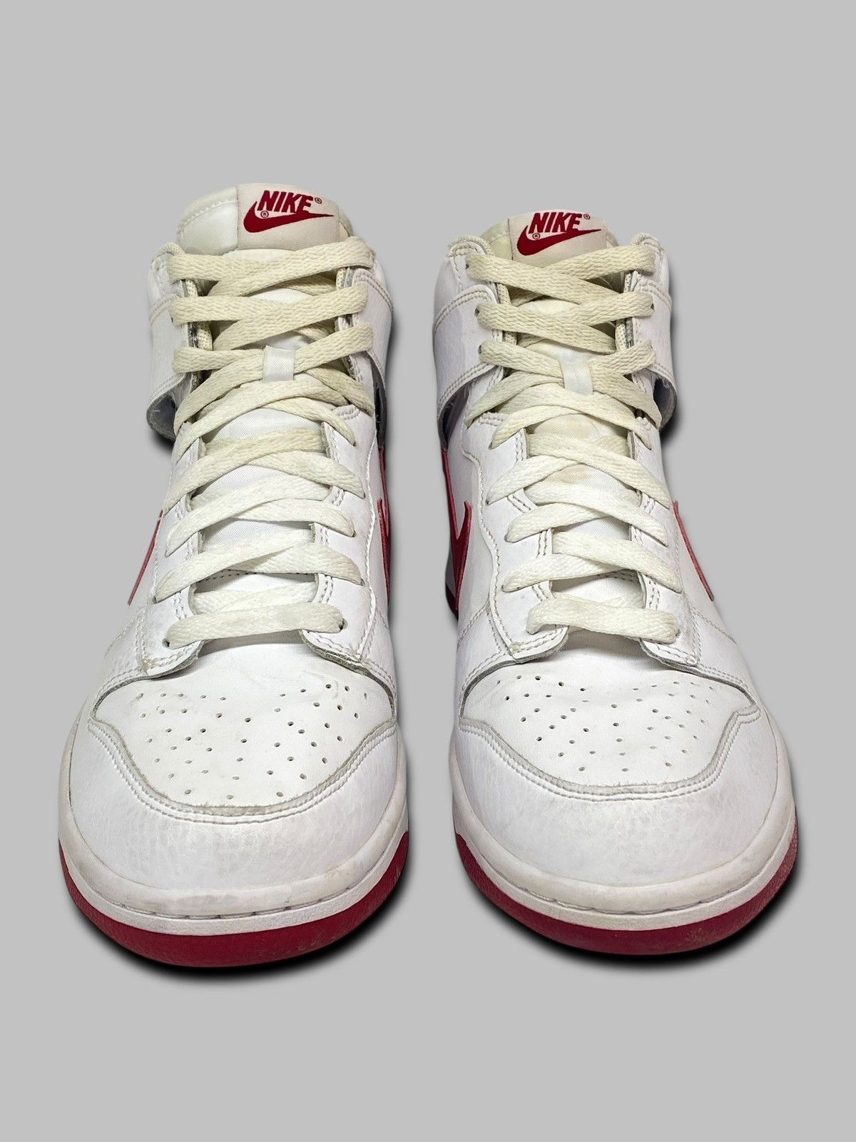 Nike Nike Dunk High White Gym Red Sneakers Shoes Leather Size US 9 / EU 42 - 6 Thumbnail