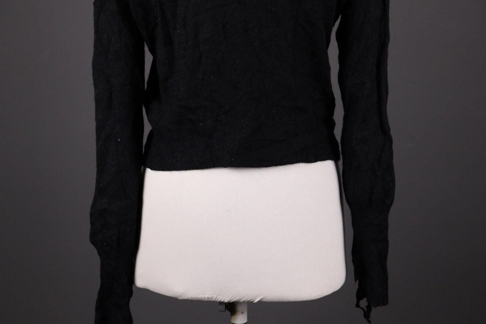 Designer Manila Grace Black Wool Knit Cropped Sweater Size L Size L / US 10 / IT 46 - 9 Thumbnail