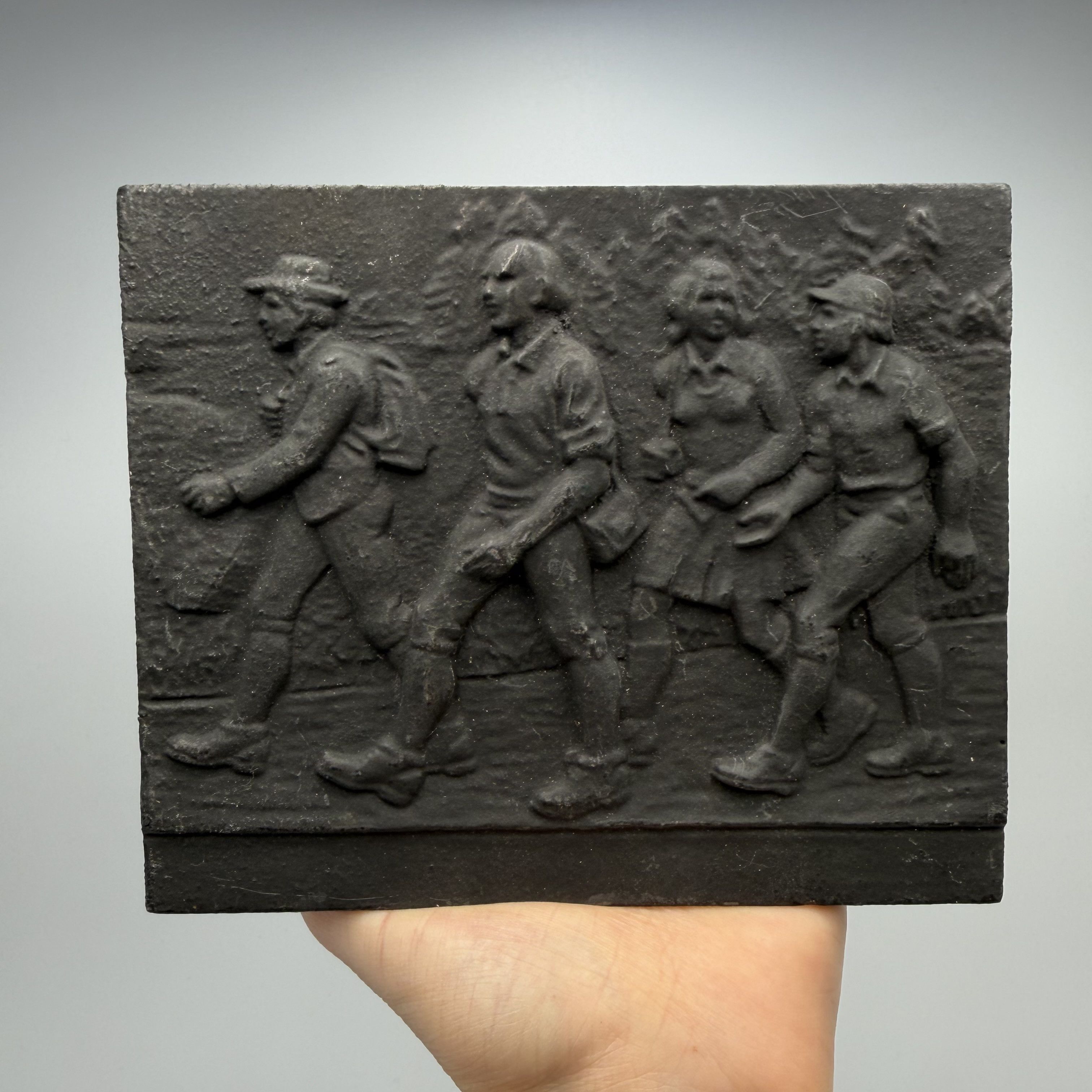 Vintage German Cast Iron Relief Plaque Wall Art
