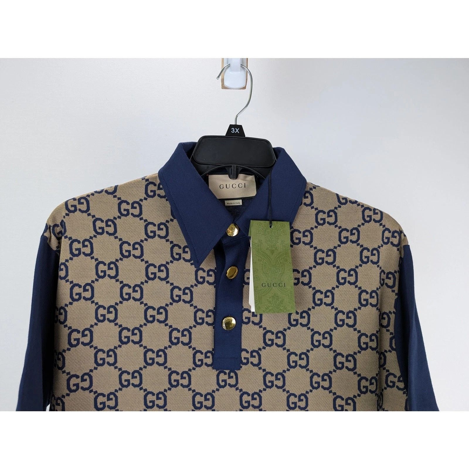 Gucci o1rshd1 GG Polo in Brown/Navy Size US L / EU 52-54 / 3 - 2 Thumbnail