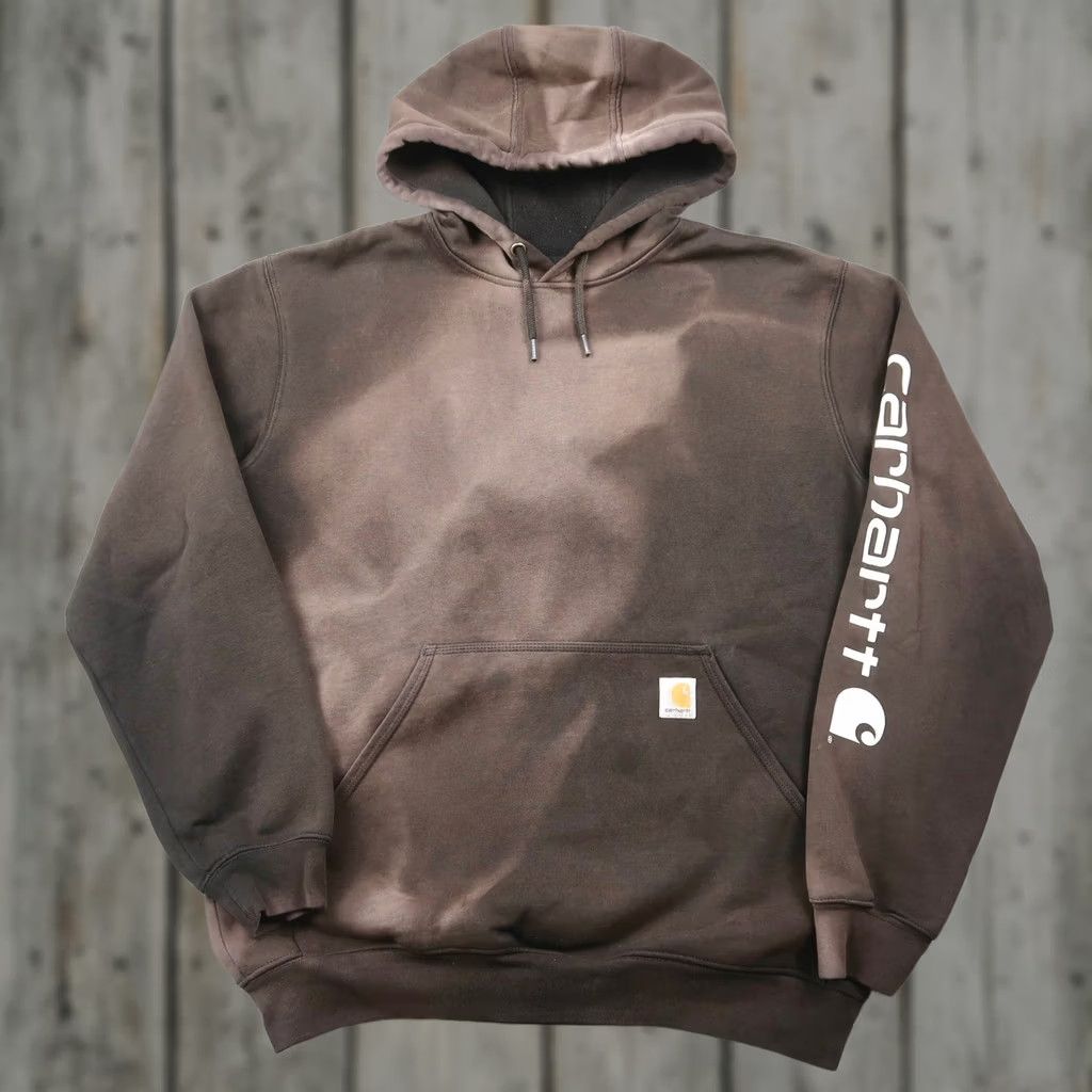 Carhartt Carhartt Hoodie Mens Loose Fit Sun Faded Black Graphic Logo Sleeve M Medium Size US M / EU 48-50 / 2 - 1 Thumbnail
