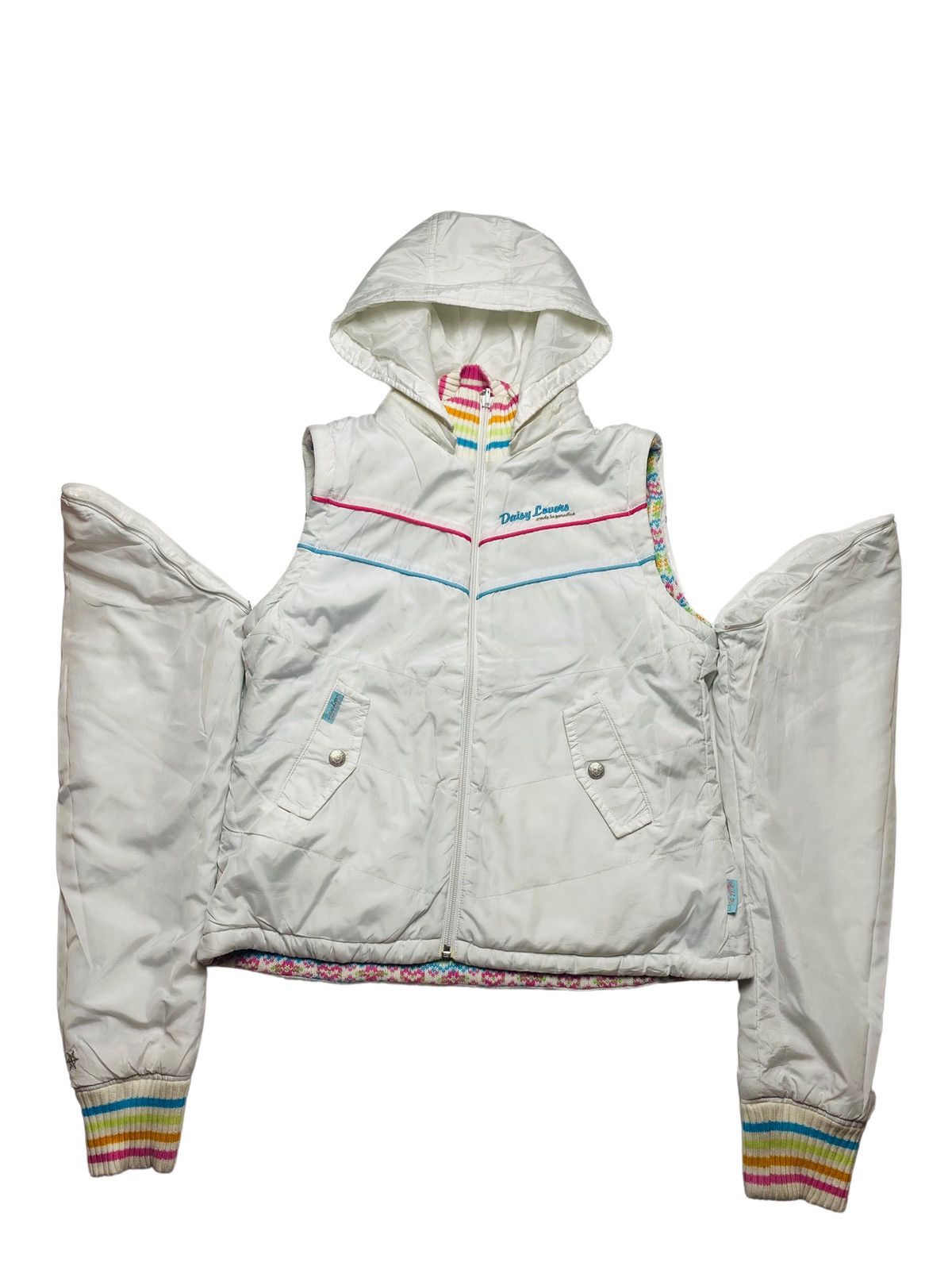 Japanese Brand 2000s Daisy Lovers Reversible Knitted Heart Vest Jacket Size US M / EU 48-50 / 2 - 11 Thumbnail