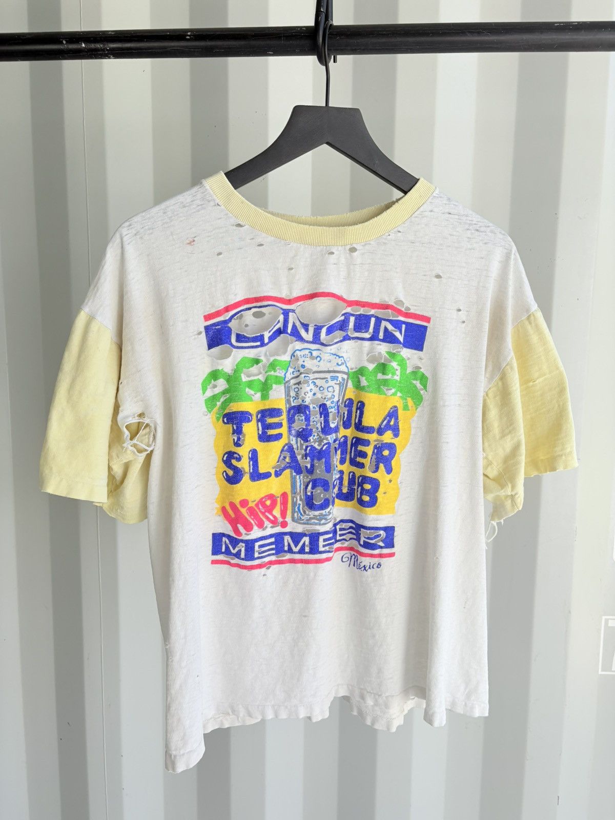 Vintage Thrashed Cancun Tequila Slammer Club Shirt Thin ERD Grunge Size US XL / EU 56 / 4 - 1 Thumbnail
