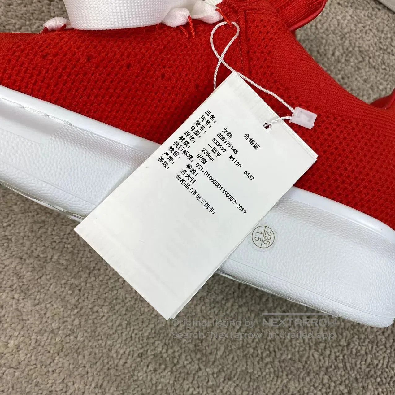 Alexander McQueen Alexander Mcqueen Red and white platform white shoes| Size US 7 / IT 37 - 8 Thumbnail