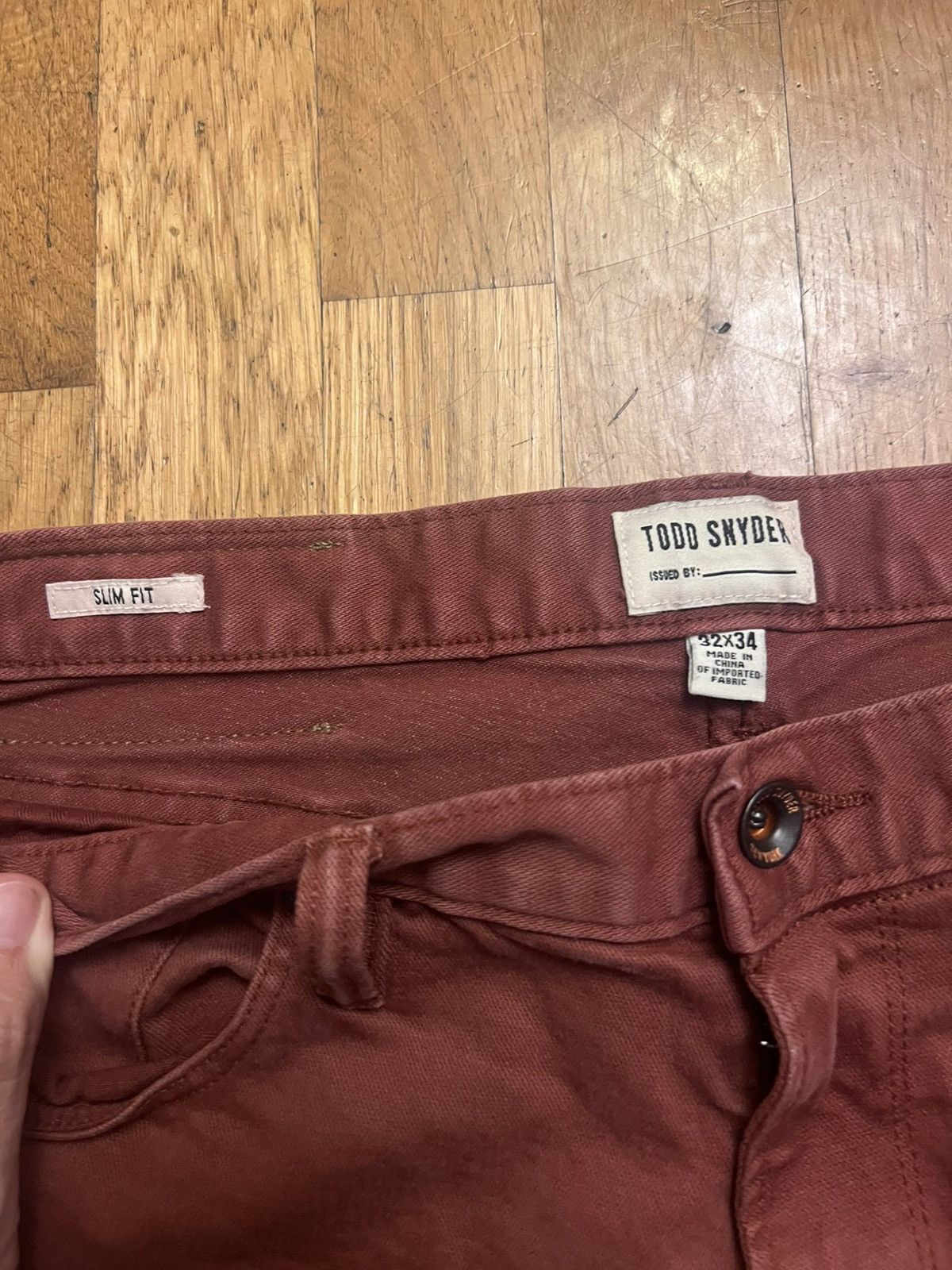 Todd Snyder Todd Snyder red 5 pocket denim jeans 32x26 Size US 32 / EU 48 - 2 Thumbnail