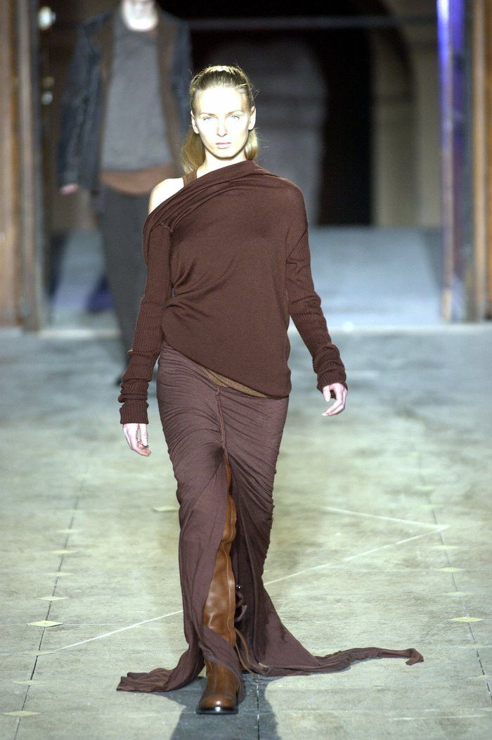 Rick Owens FW03 ‘TRUCKER’ Runway Off-Shoulder Wool Knit Size S / US 4 / IT 40 - 5 Thumbnail