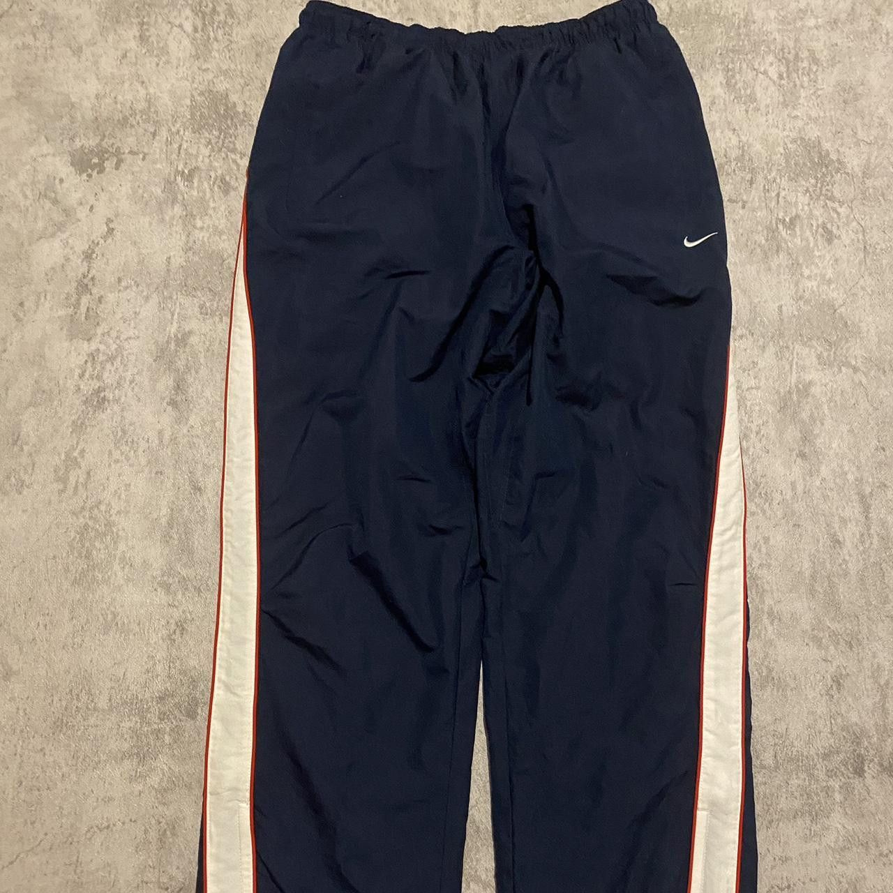 Nike 2000s Nike y2k Navy and white Nike track pants Baggy Size US 34 / EU 50 - 1 Thumbnail