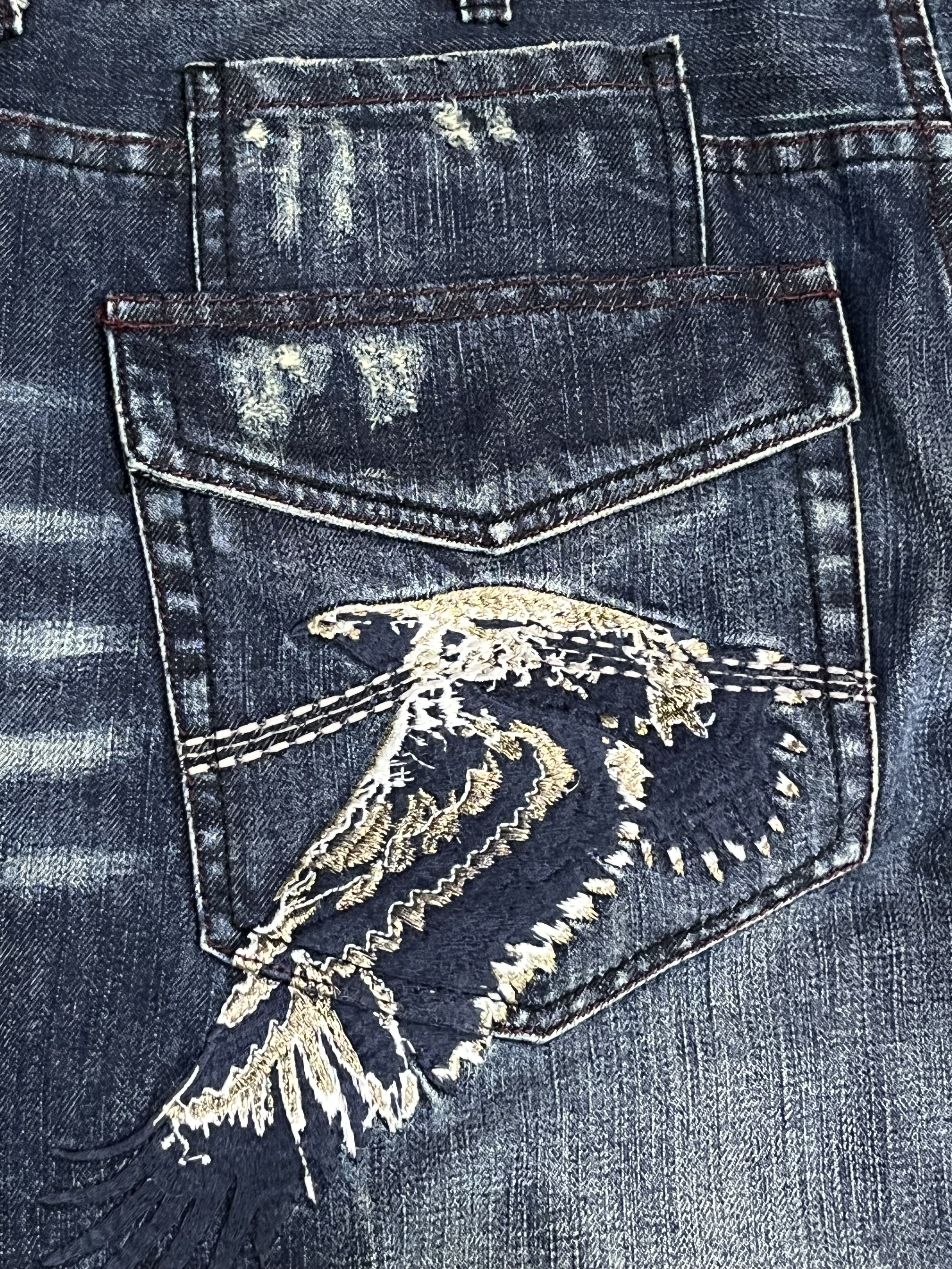 Armani Exchange Rare🔥Armani Exchange Distressed Jeans Flying Eagle Edition Size US 36 / EU 52 - 6 Thumbnail
