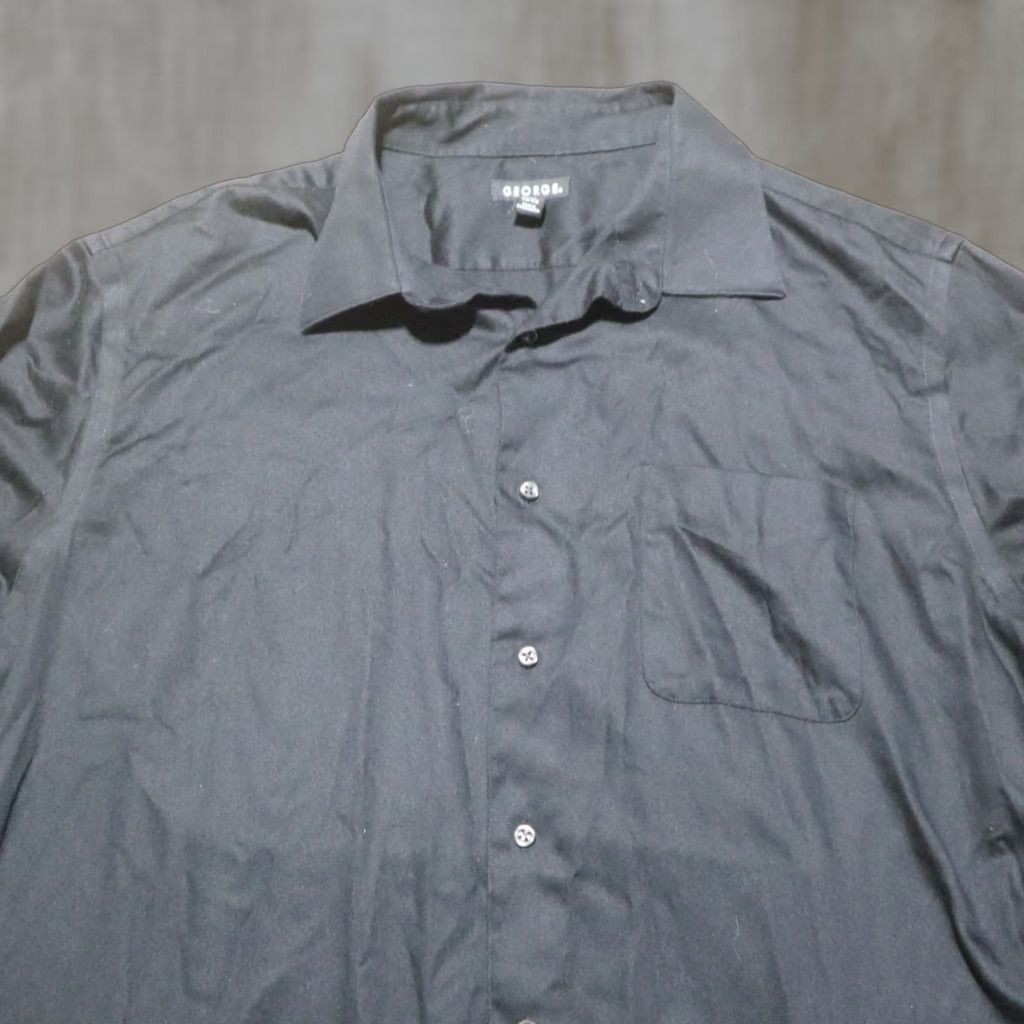 George George Shirt Adult XL Black Button-Up Long Sleeve 90s Classic Modern Men’s Clothing Size US XL / EU 56 / 4 - 1 Thumbnail