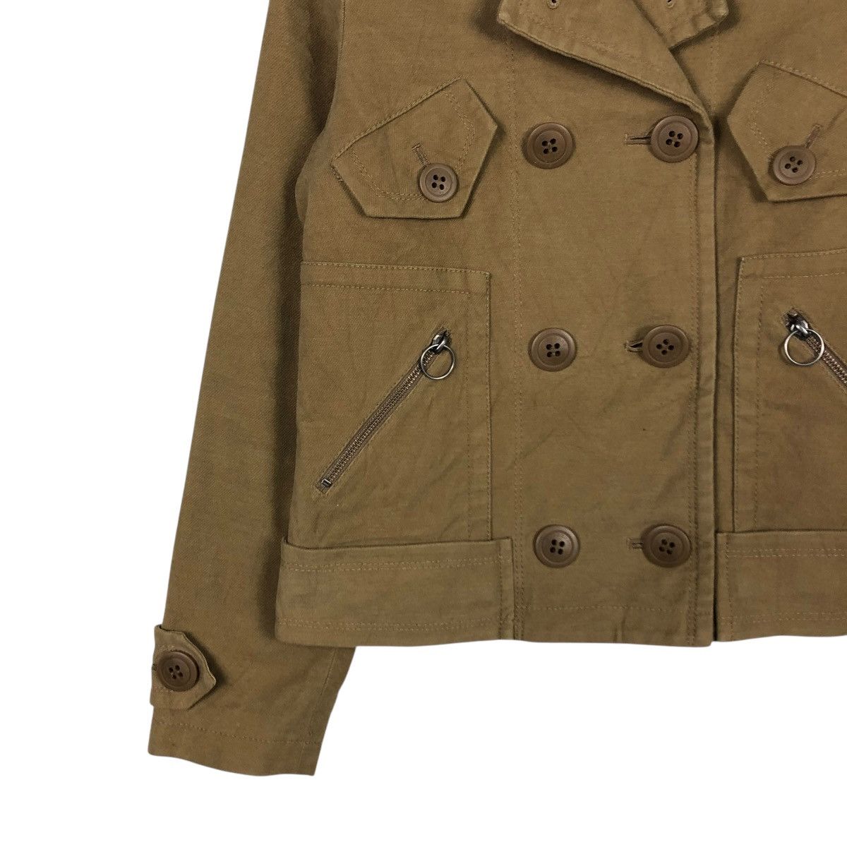 Burberry 🔥RICH BROWN CHORE CROPPED BIKER JACKET BURBERRY LONDON Size XS / US 0-2 / IT 36-38 - 6 Thumbnail